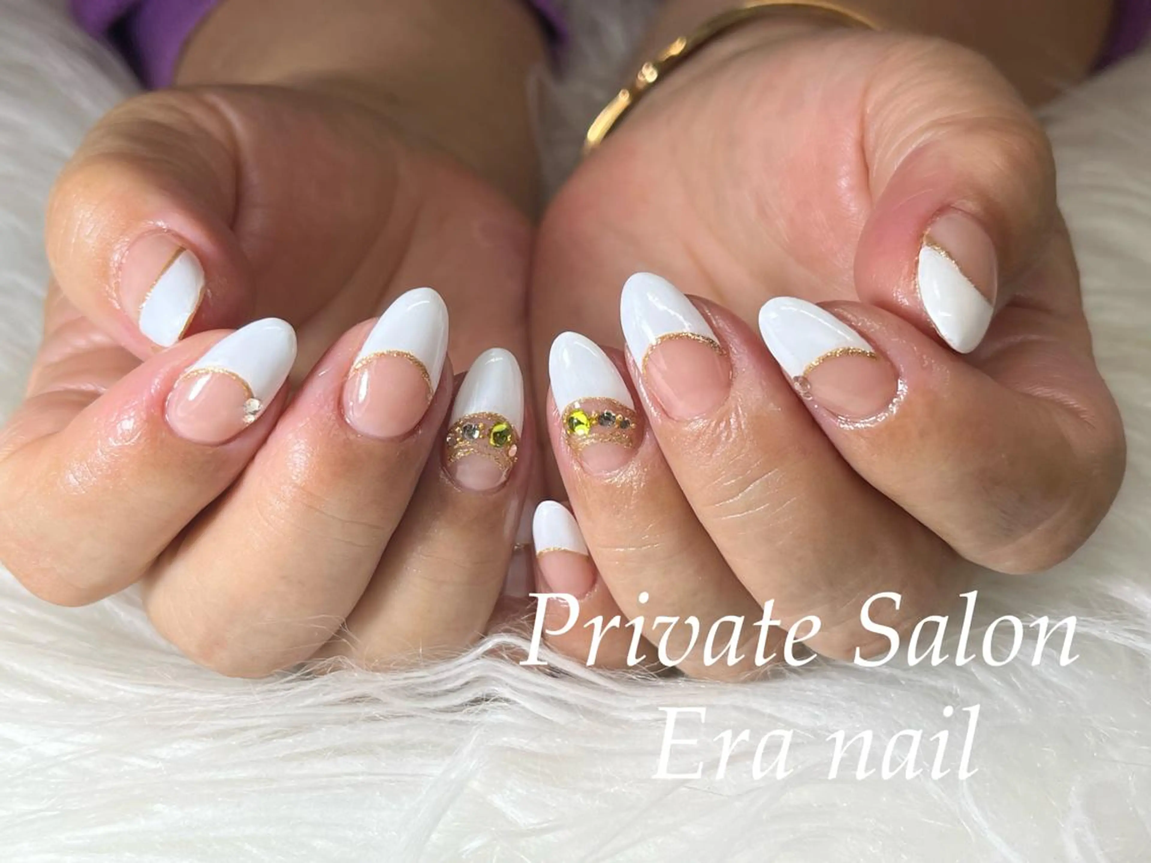 ネイル フレンチネイル ラメ(グリッター) Era nailのネイルデザイン