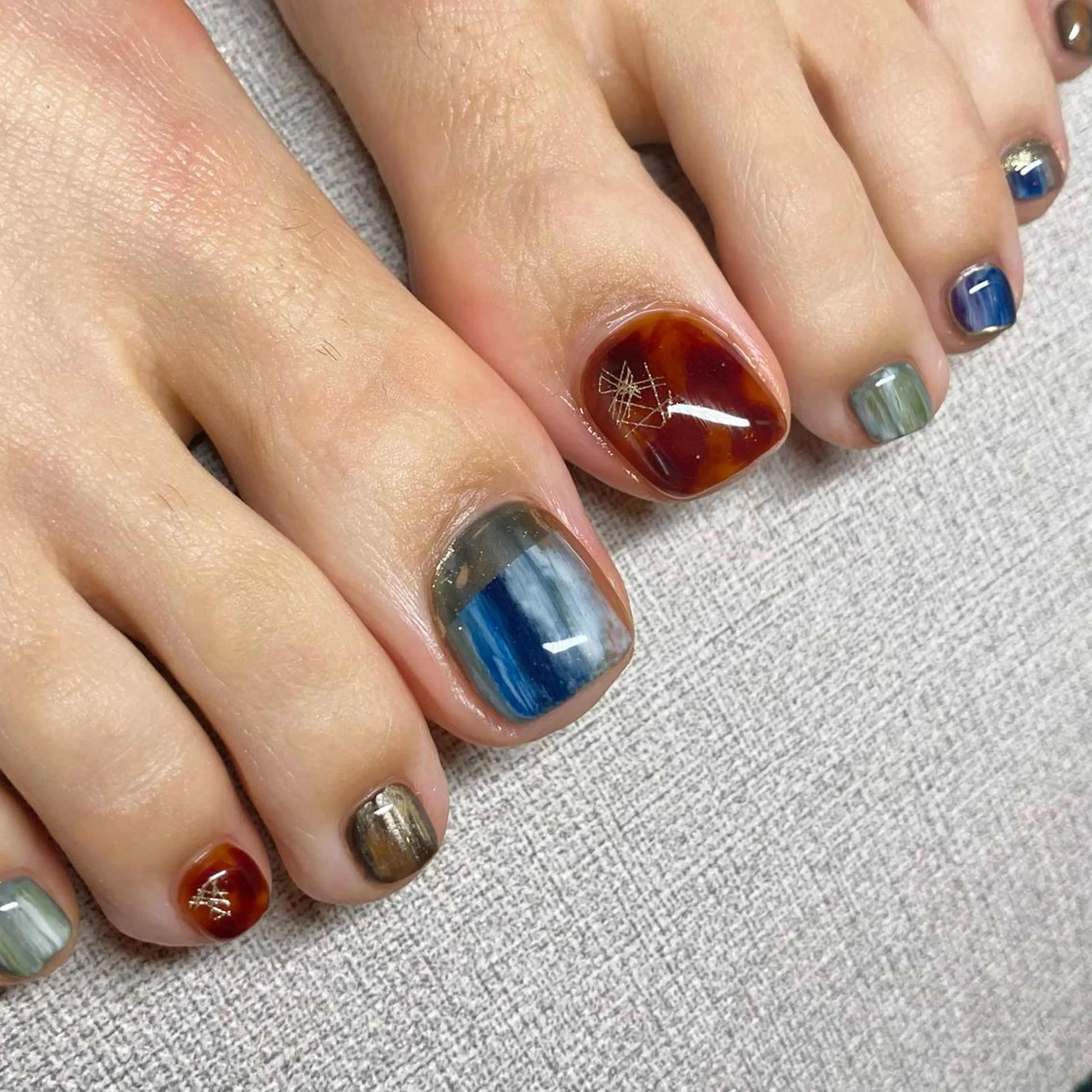 ネイル アートネイル ニュアンスネイル 冬ネイル フットネイル 山田 貴子のネイルデザイン