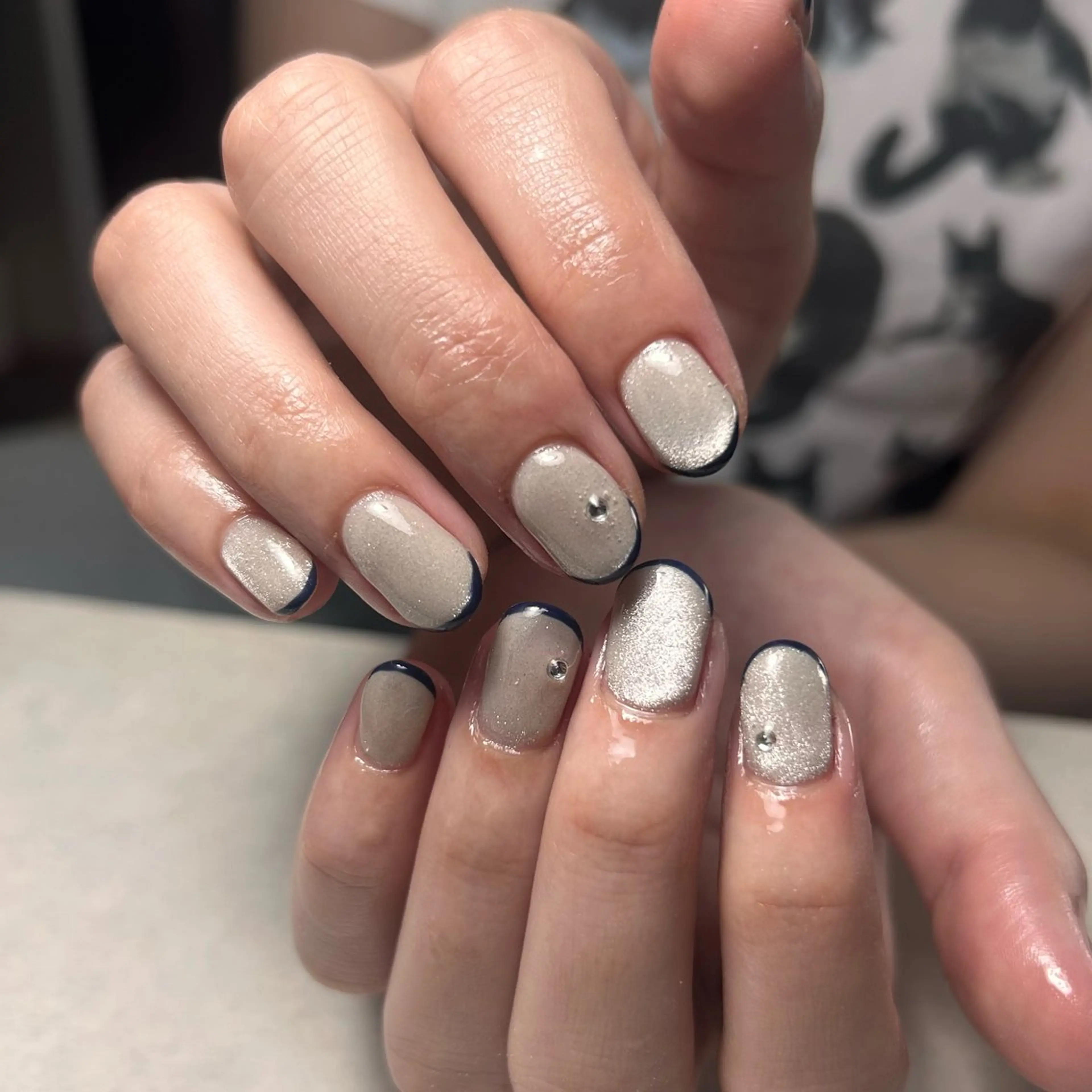 ネイル ネイビー ハンドネイル Emmie nail ＆ eye lash所属・Emmie nail Aimiのネイルデザイン