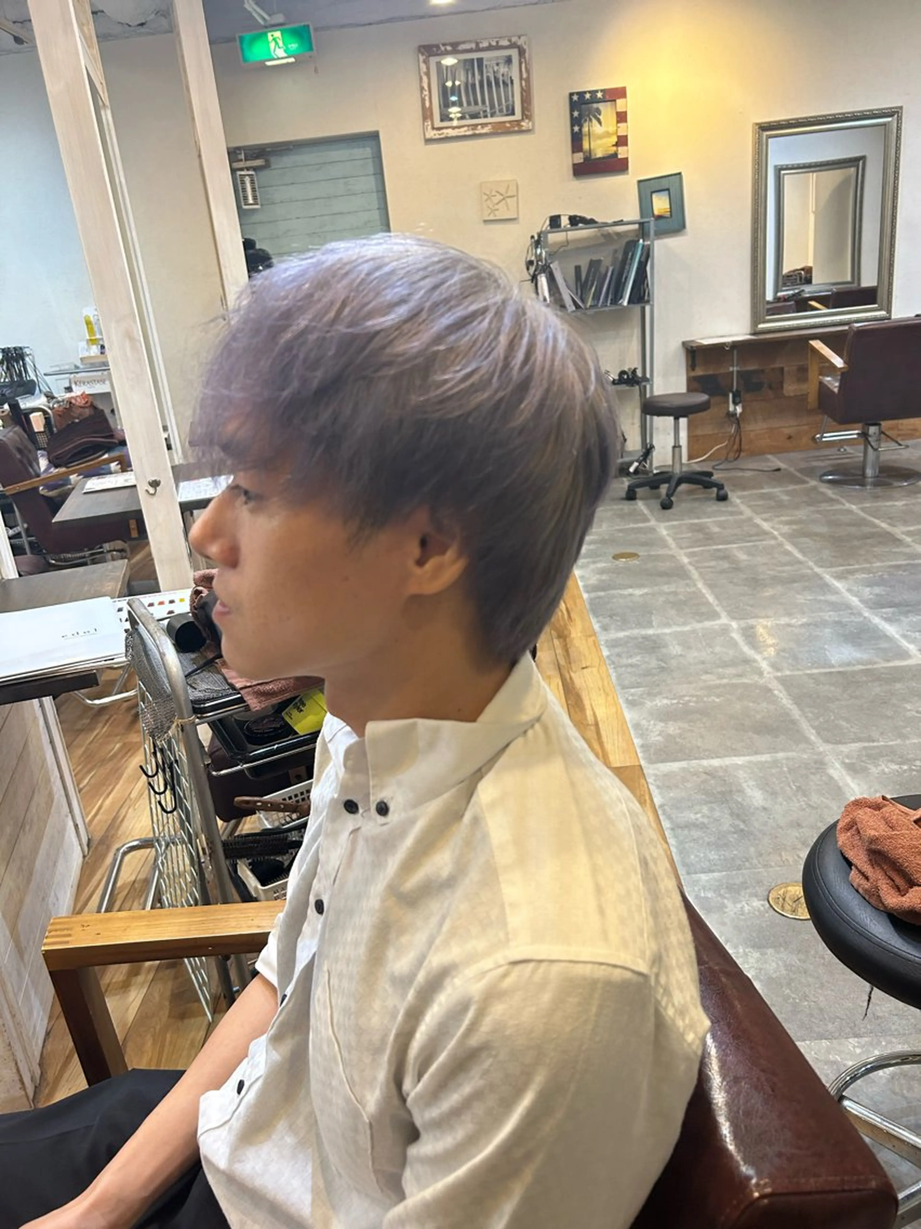 ショート カラー メンズ メンズブリーチ ブリーチ カット ヘアカラー トリートメント CECIL hair なんば店所属・メンズパーマ 艶髪☆店長☆有馬のヘアスタイル
