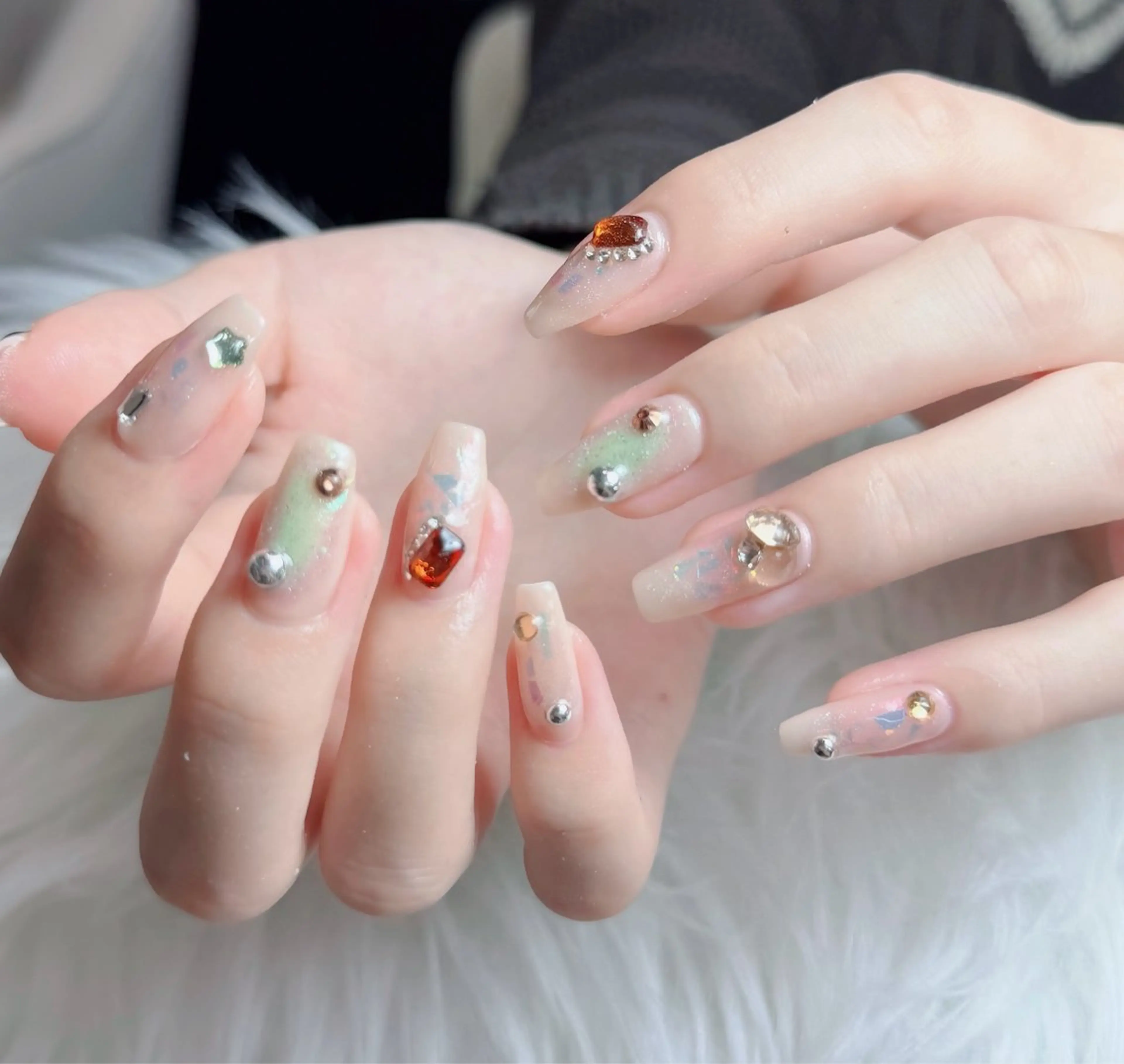 ネイル アートネイル フレンチネイル ジェルネイル 韓国ネイル マグネットネイル ハンドネイル Lenie Nail Okuboのネイルデザイン