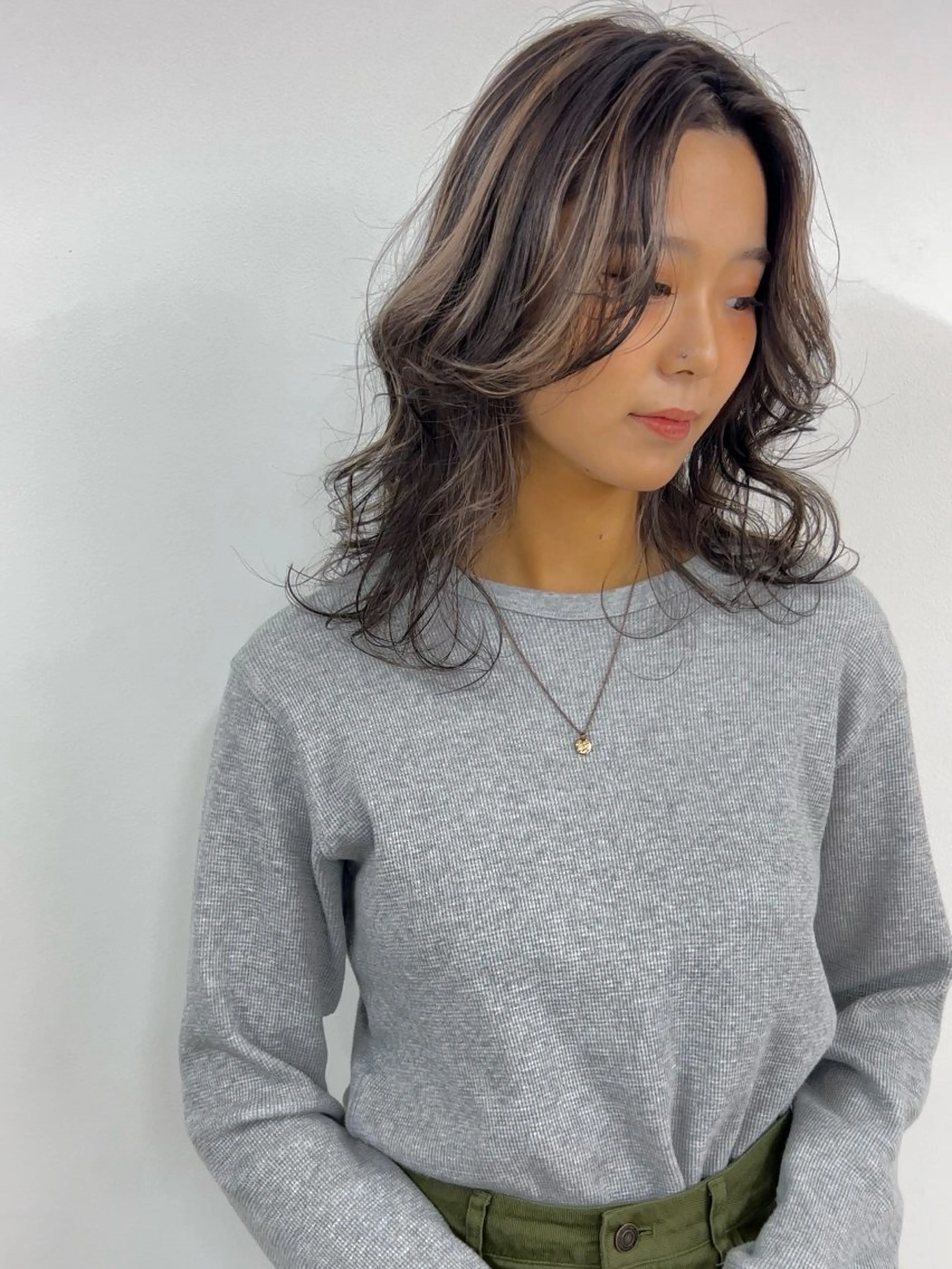 セミロング ヘアカラー トリートメント 🥇近藤 恭輔🥇 Recharme新保のヘアスタイル