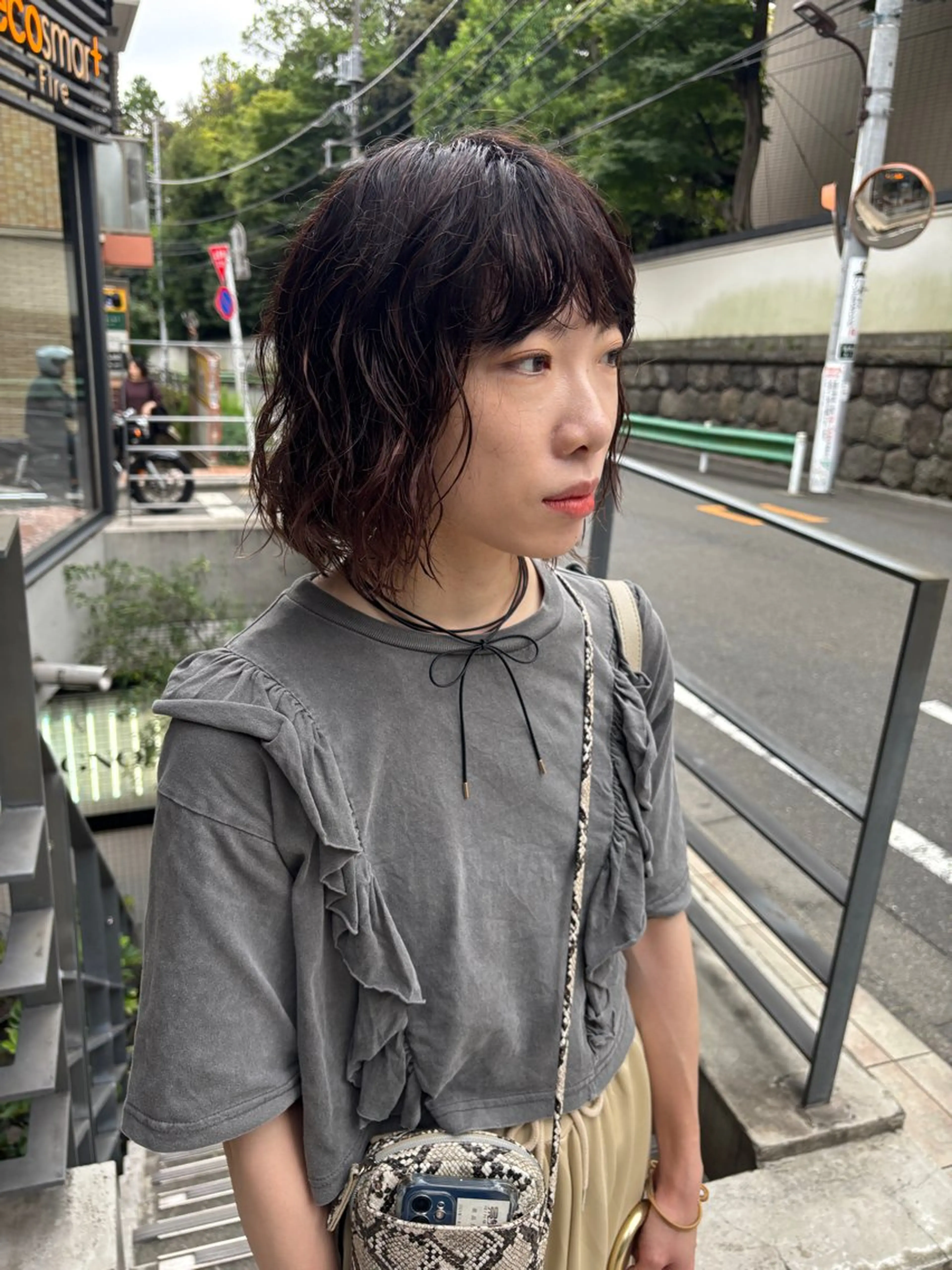 ミディアム ミディアムパーマ ボブ レイヤーカット マレットヘア パーマ SHOTA 複雑履歴パーマのヘアスタイル