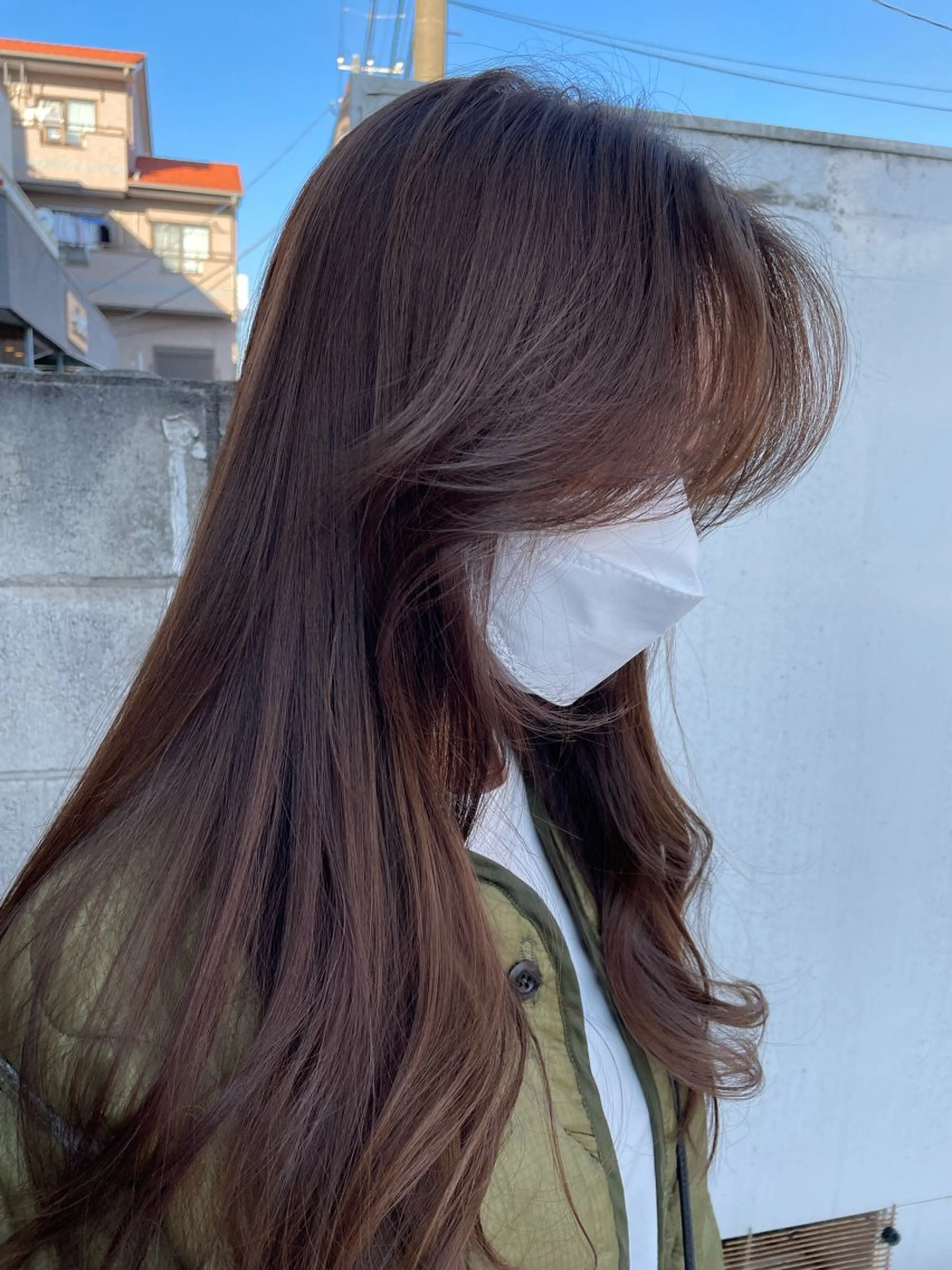 ロング ヘアカラー トリートメント まろやかなベージュ 小池春樹のヘアスタイル
