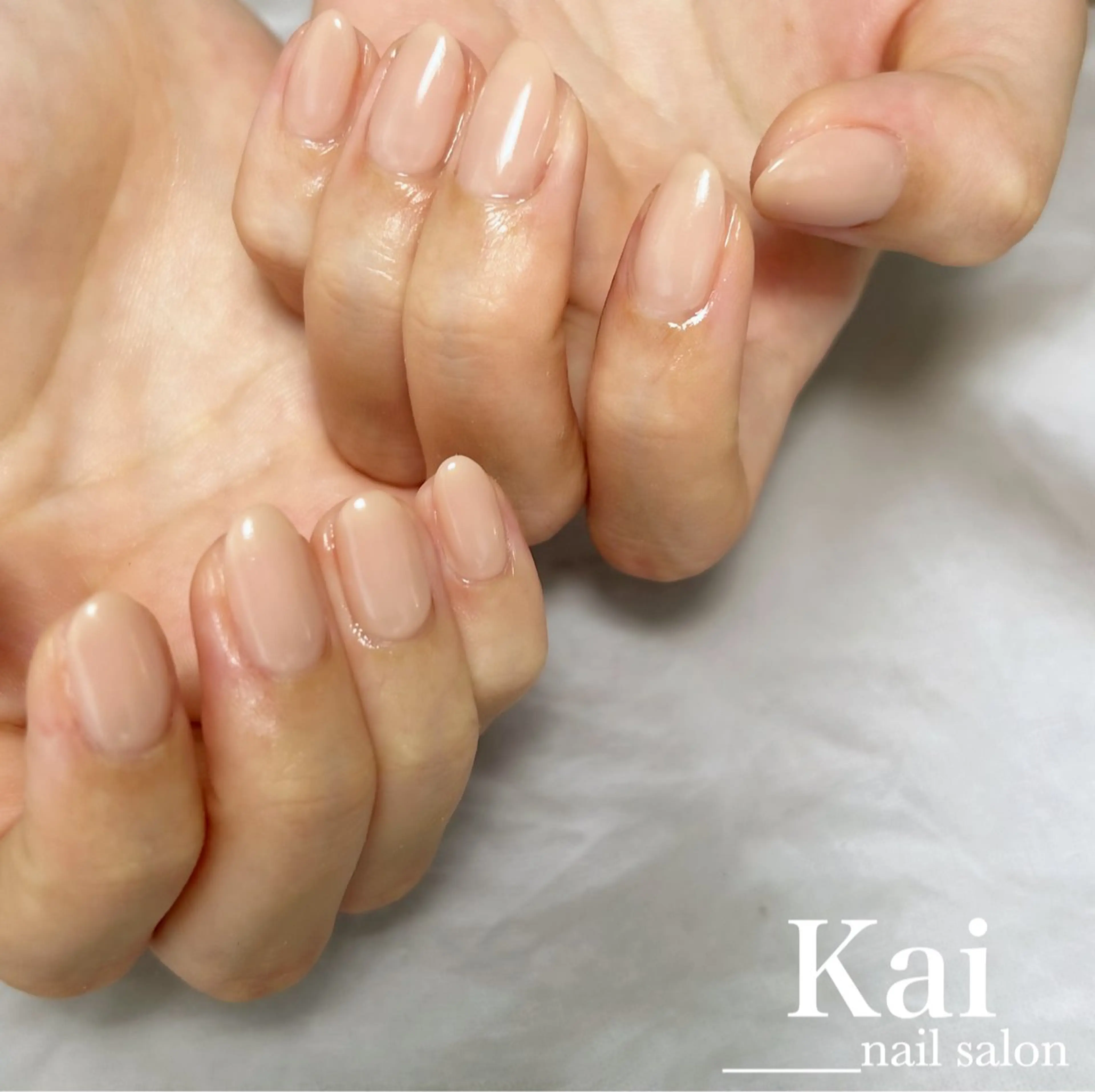 ネイル フレンチネイル 韓国ネイル ピンク ピンクベージュ シンプルネイル ハンドネイル Kai  nail Mayukoのネイルデザイン
