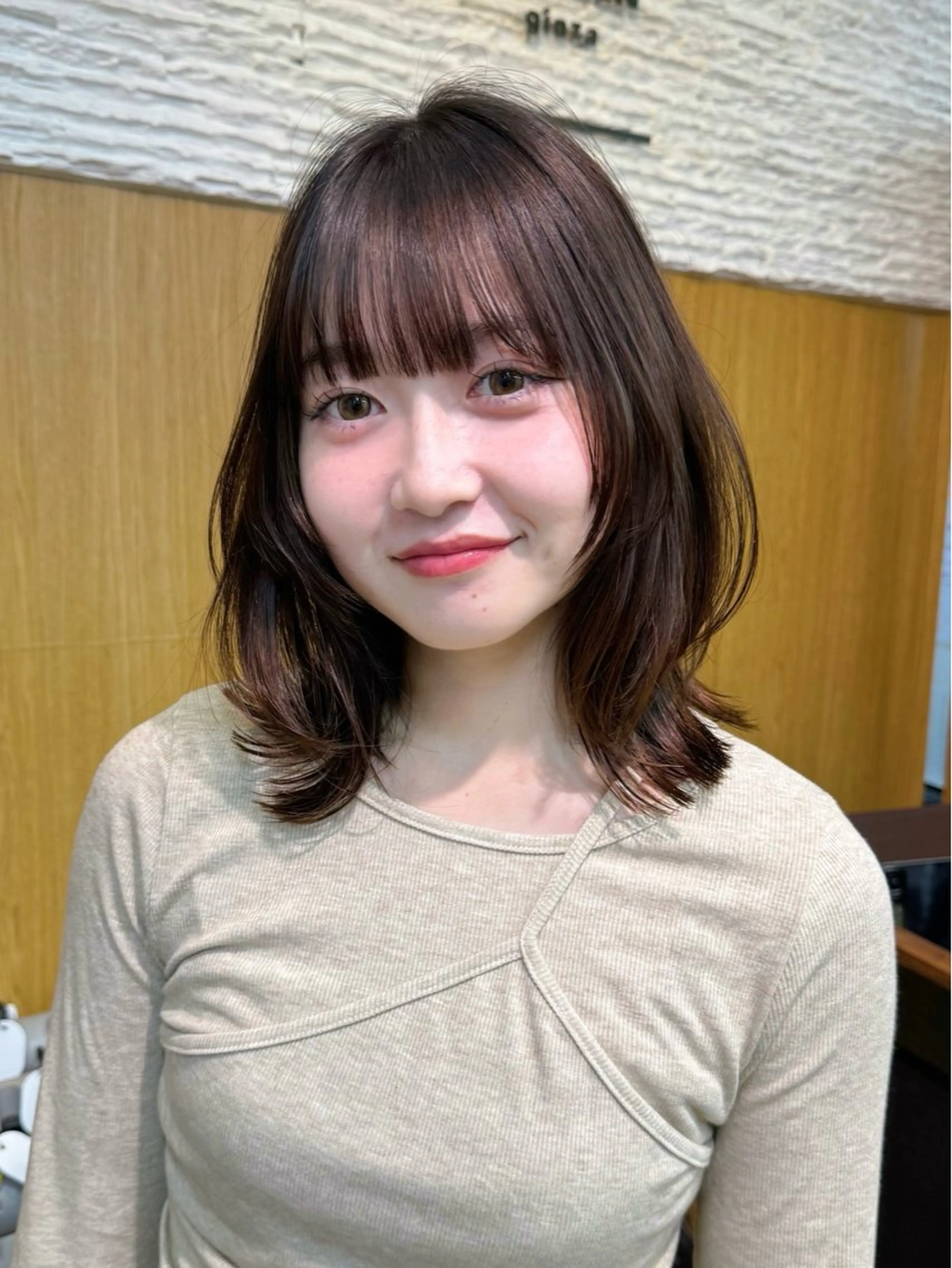 ミディアム カラー グレージュ/髪質改善 /ボブ/moyu🎀のヘアスタイル