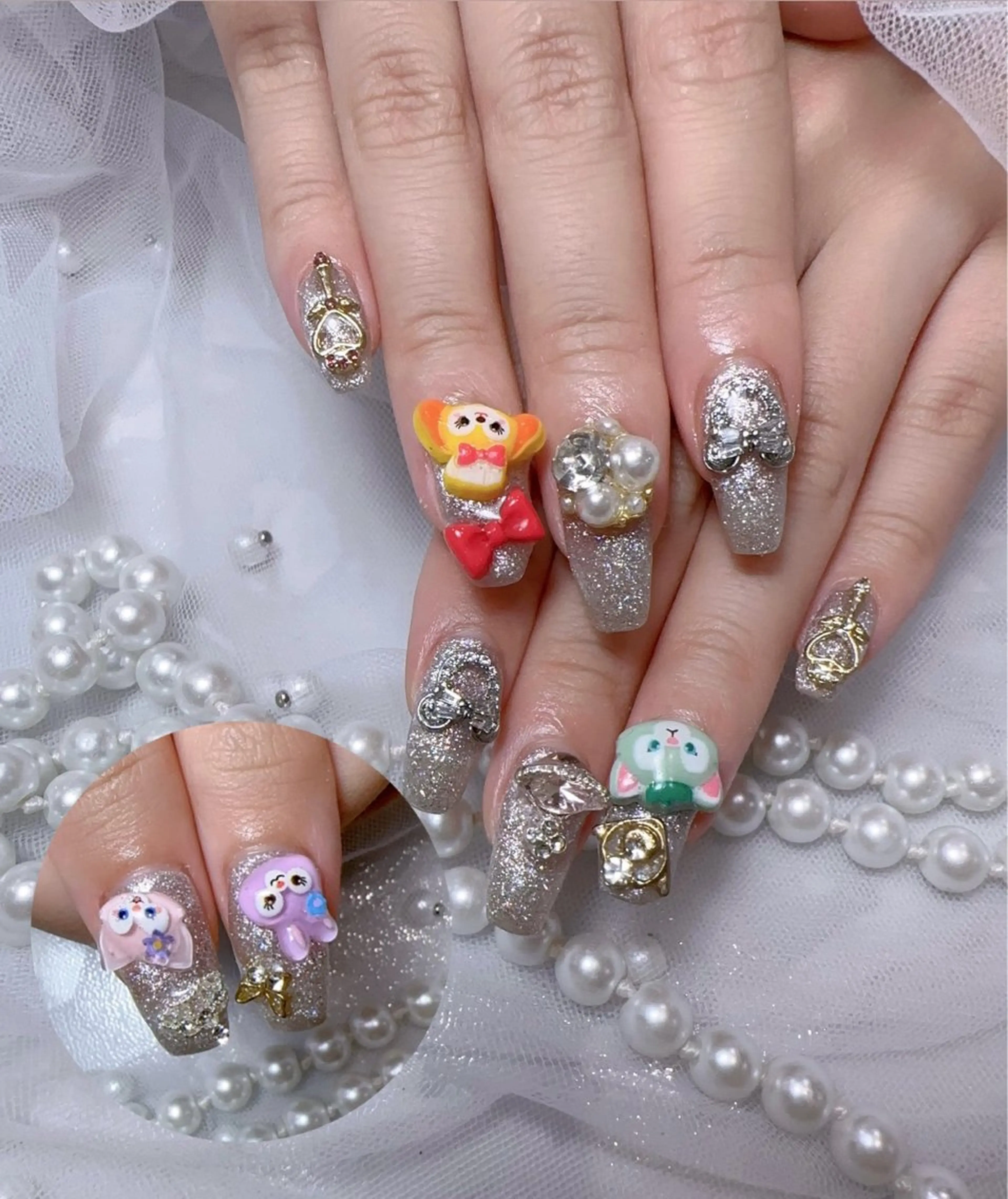 ネイル アートネイル フラッシュネイル フレンチネイル ジェルネイル ガラスフレンチ ハンドネイル You&Me Miyuのネイルデザイン