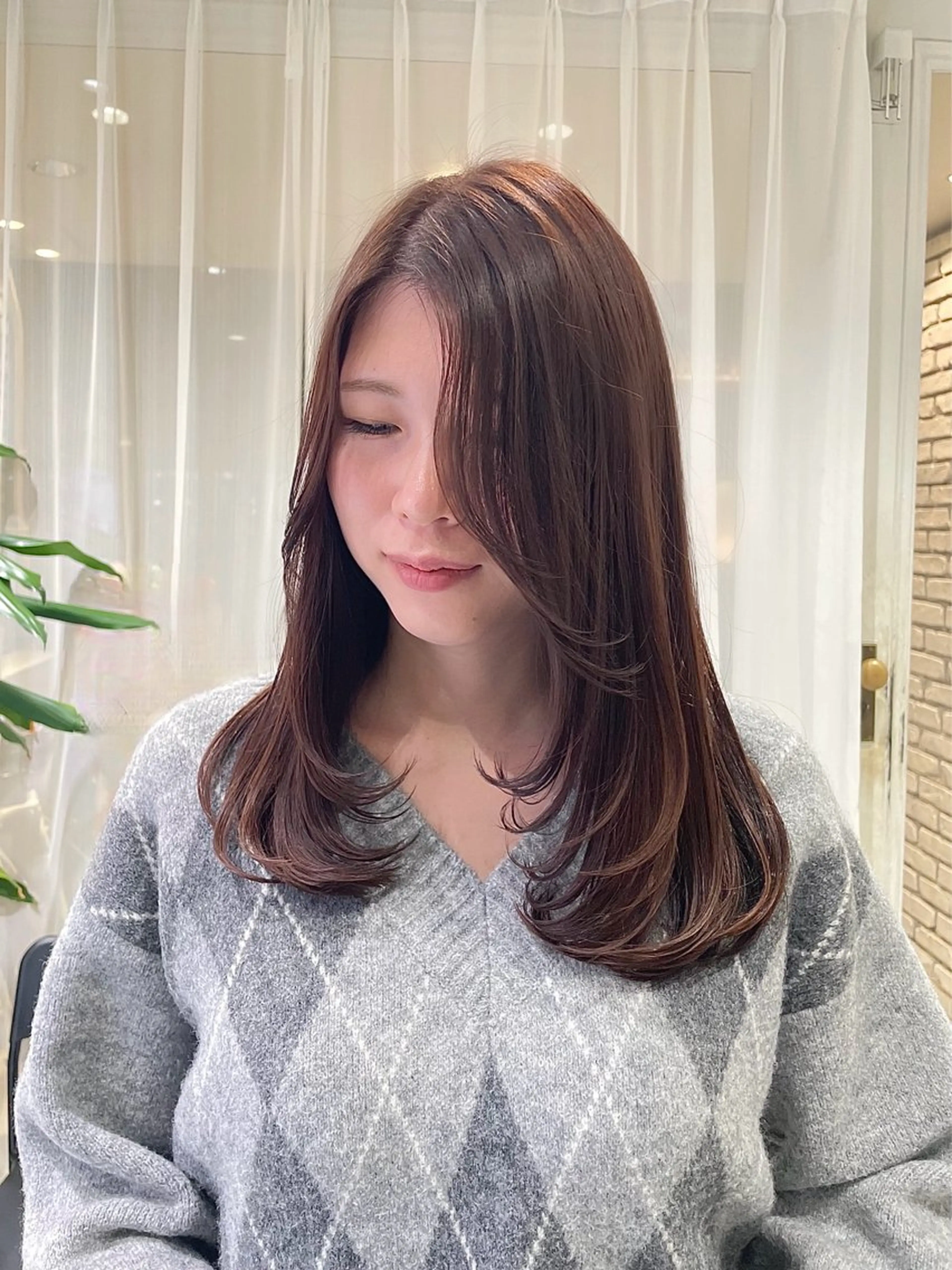 ロング 韓国風ヘア レイヤーカット カット ヘアカラー 韓国風レイヤーカット 🇰🇷yumiのヘアスタイル