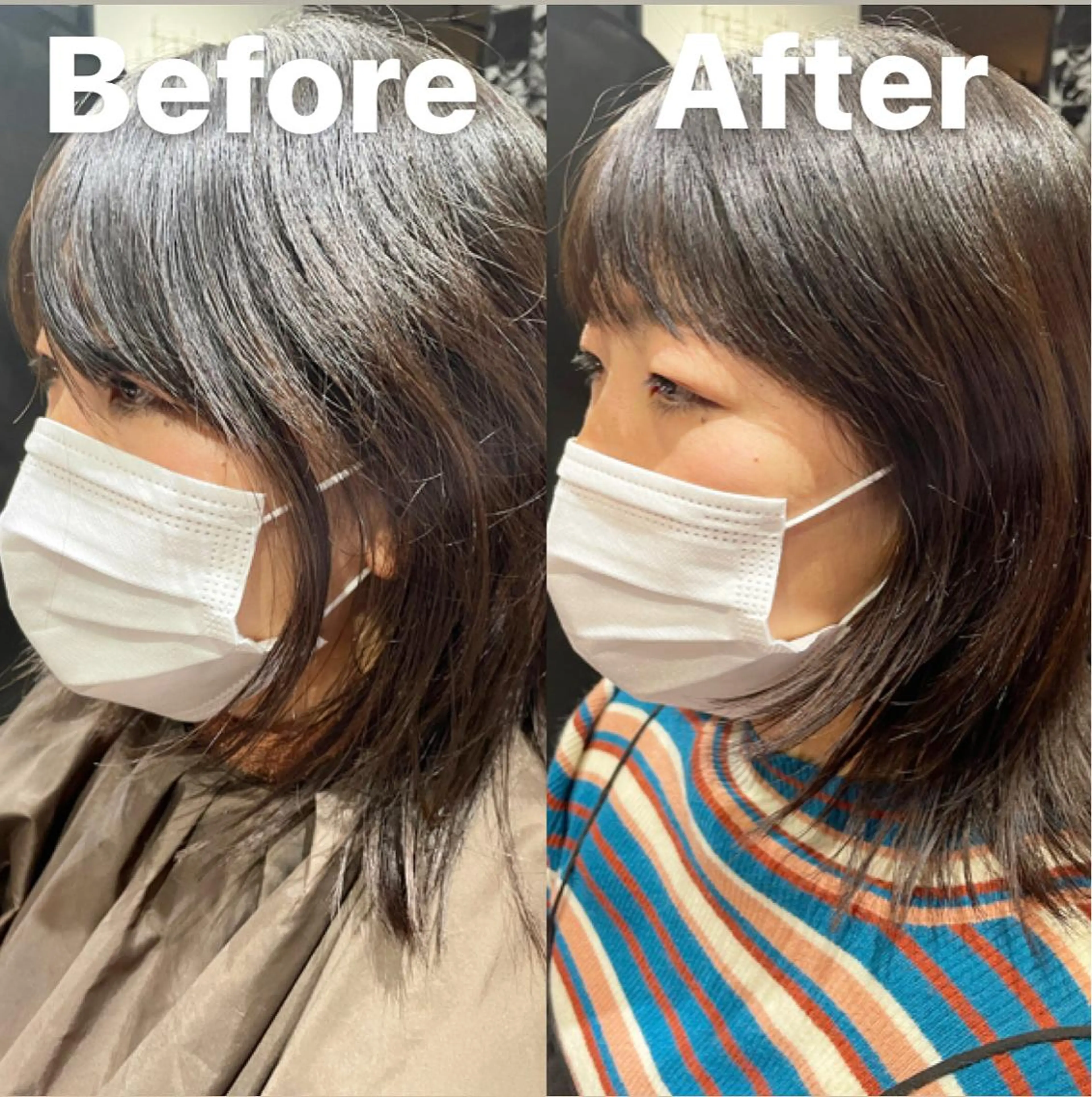 ミディアム One By The Ect所属・ショート/脱白髪染め ☆宇﨑悠実のヘアスタイル