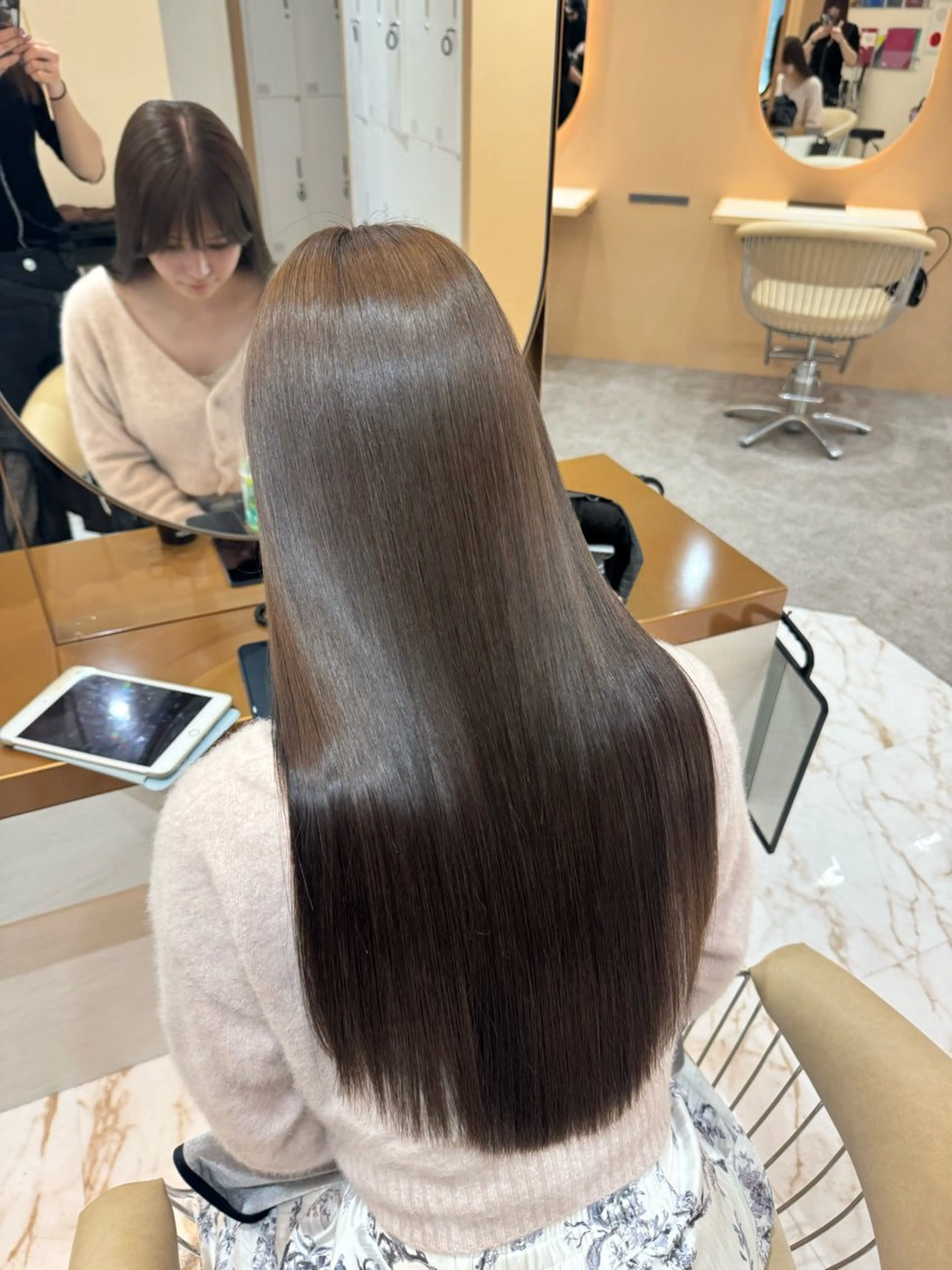 ロング カラー グレージュ カット ヘアカラー トリートメント ♡ザクザクレイヤー× 艶透明感/にしじま♡のヘアスタイル