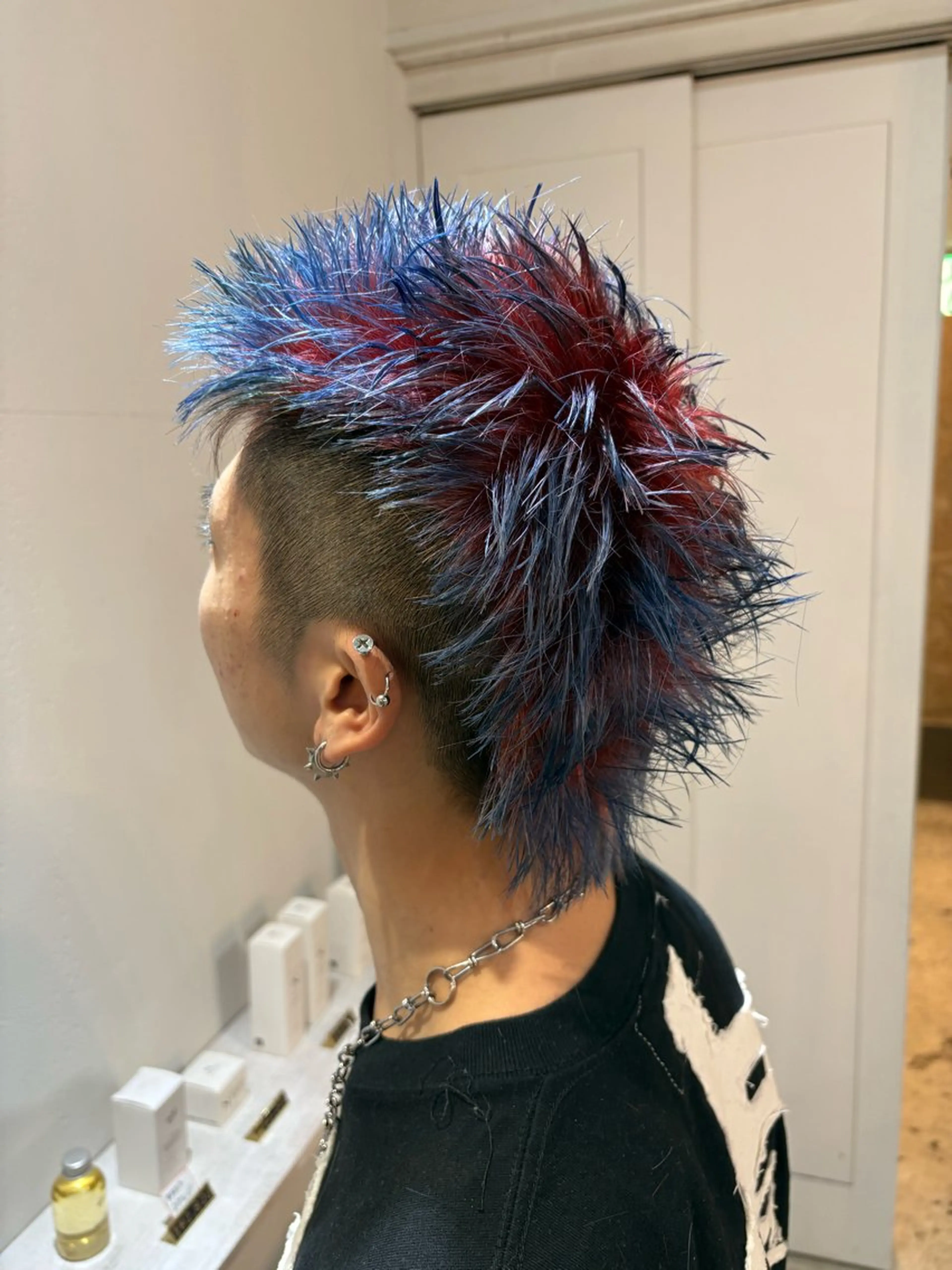 ショート カラー メンズ カット ヘアカラー トリートメント ハイトーン/デザイン カラー/DAICHIのヘアスタイル