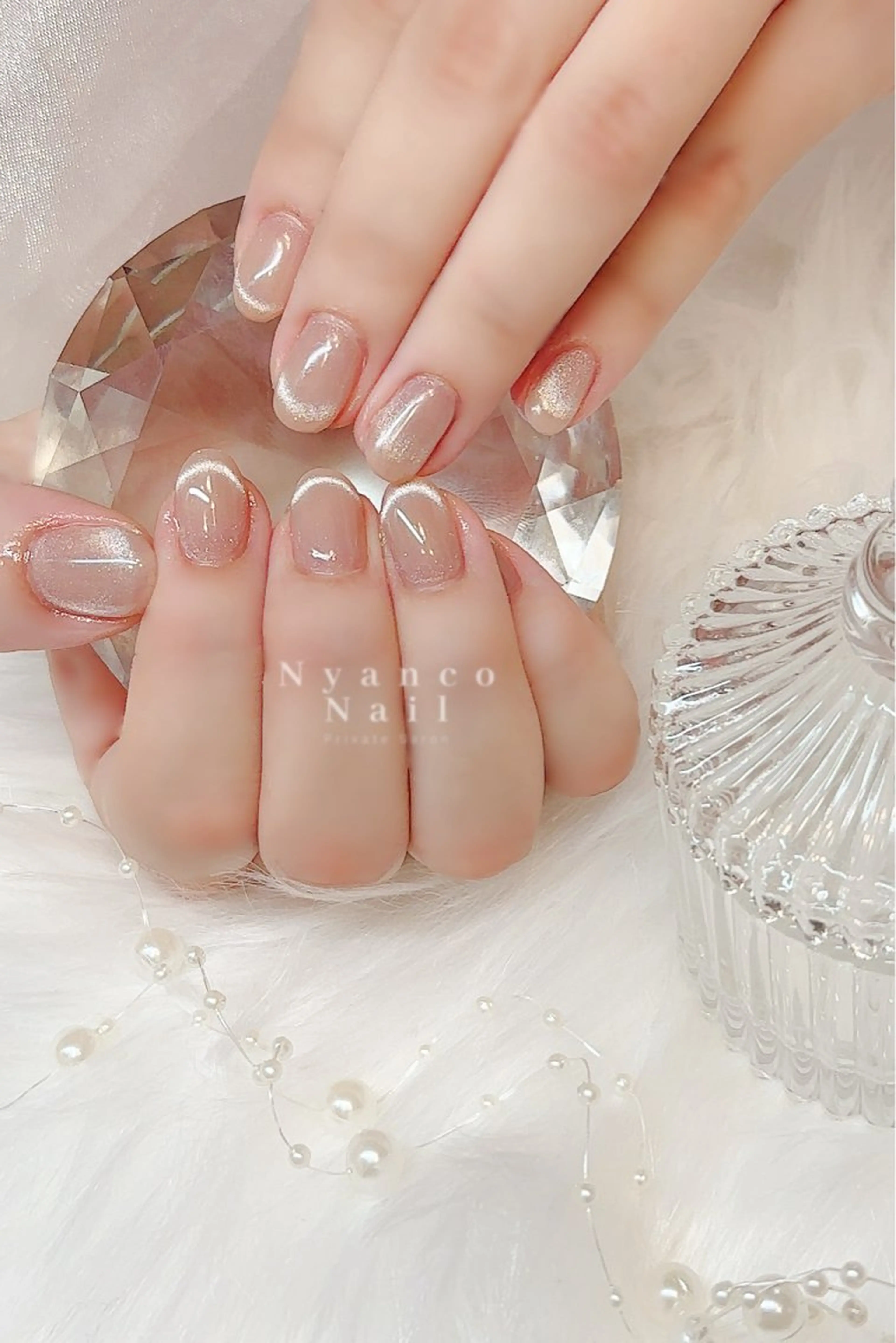 ネイル フレンチネイル ジェルネイル 氷ネイル・うるうるネイル キラキラネイル マグネットネイル Nyanco Nailのネイルデザイン
