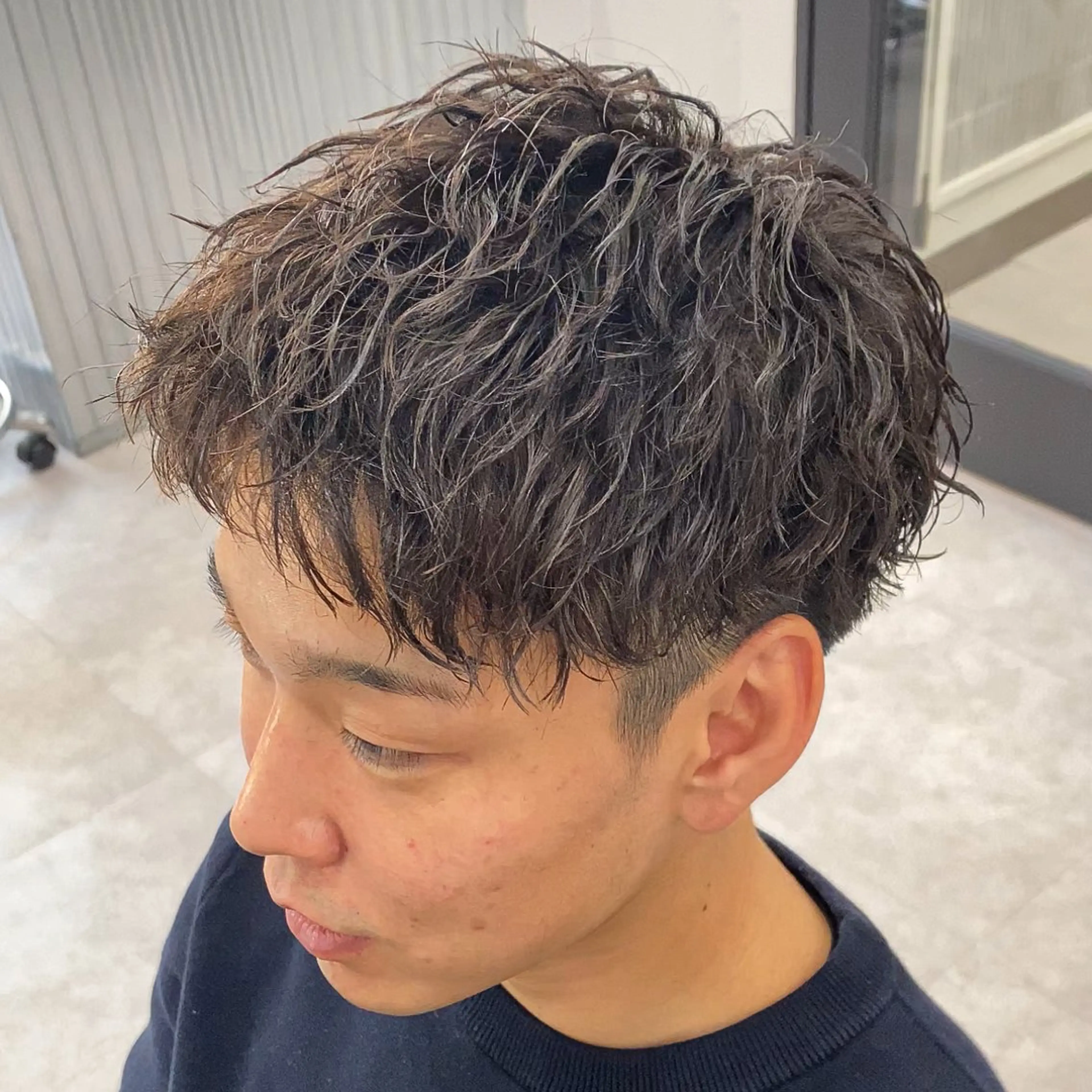 ショート パーマ メンズ カット パーマ メンズ特化LIBER 石川玲央のヘアスタイル
