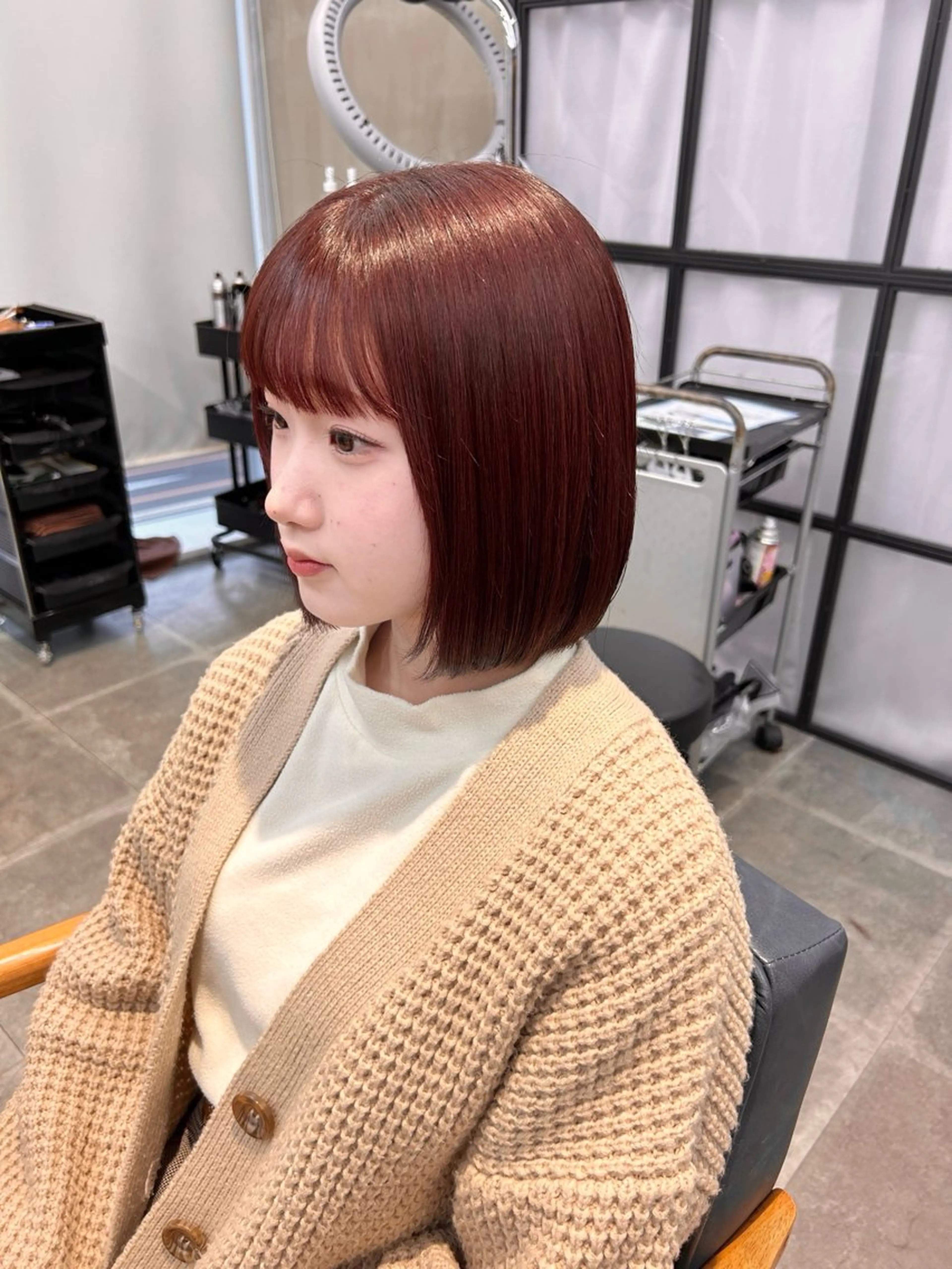 ミディアム カラー カット ヘアカラー トリートメント newi梅田🫧韓国 ヘア🫧sakiのヘアスタイル