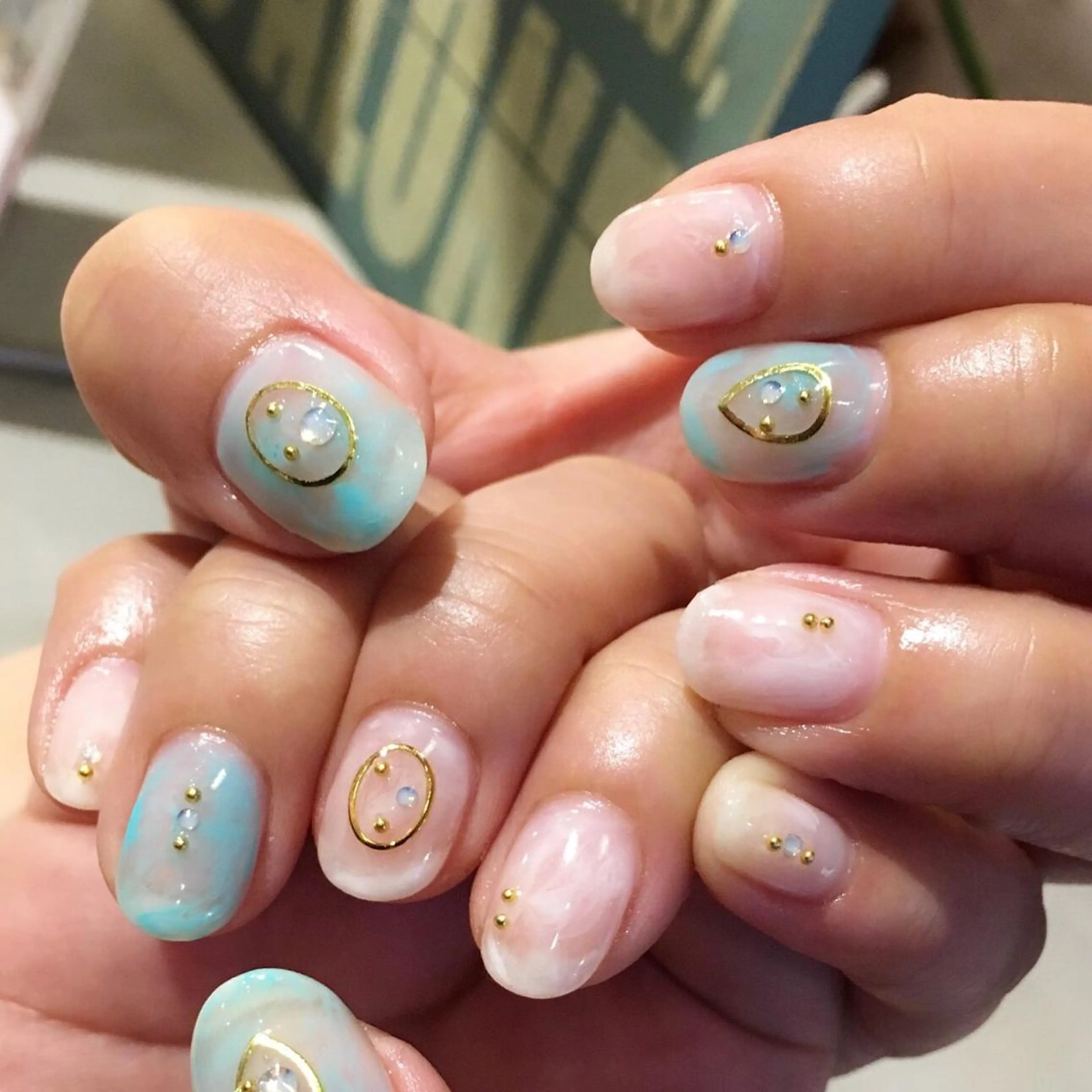 ネイル アートネイル クリアネイル ジェルネイル 大理石ネイル(マーブル) 持ち込み ハンドネイル nail salon Soeurのネイルデザイン