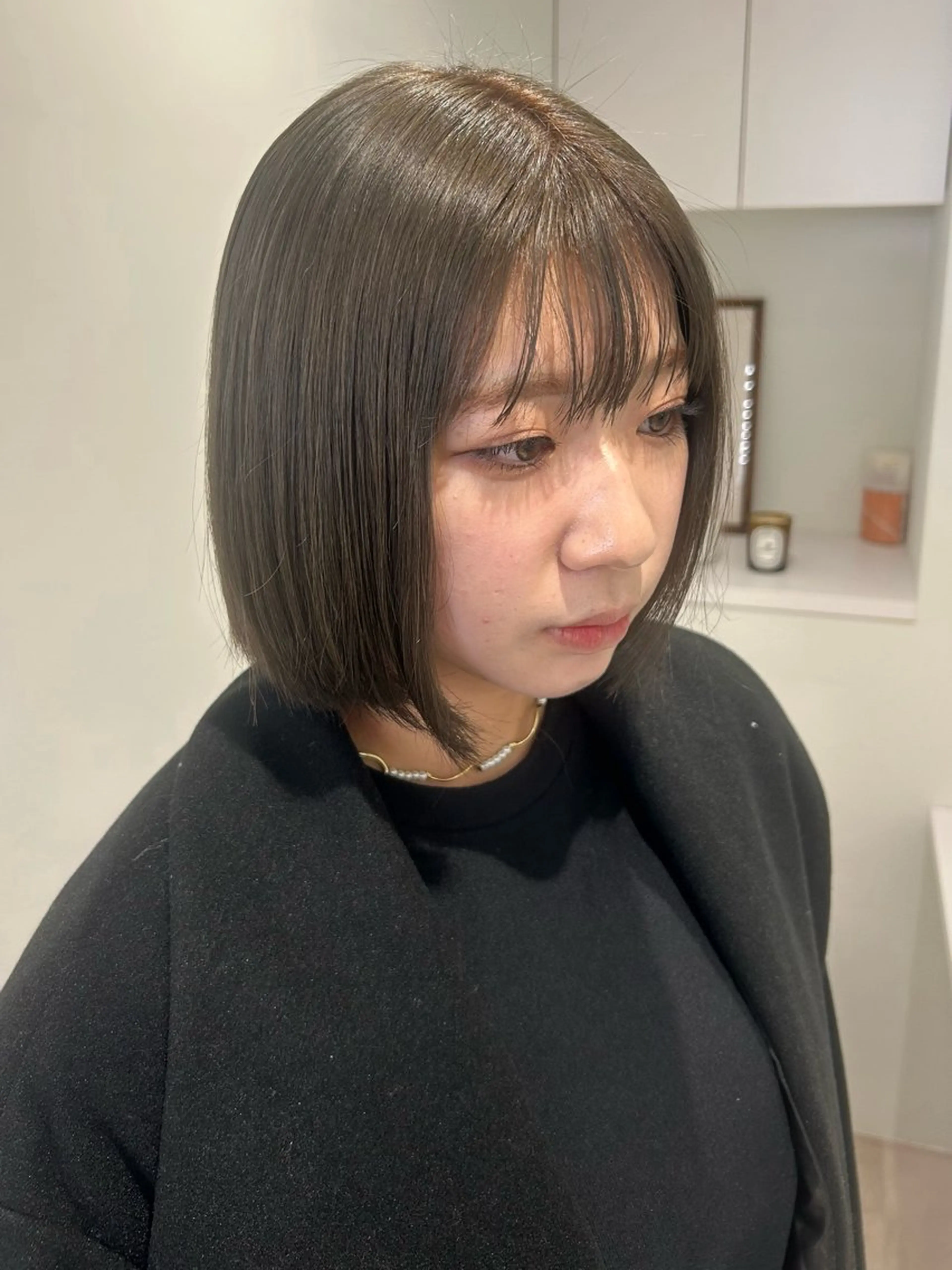 ミディアム ヘアカラー トリートメント 透け感カラー / ストレート/ハルカのヘアスタイル