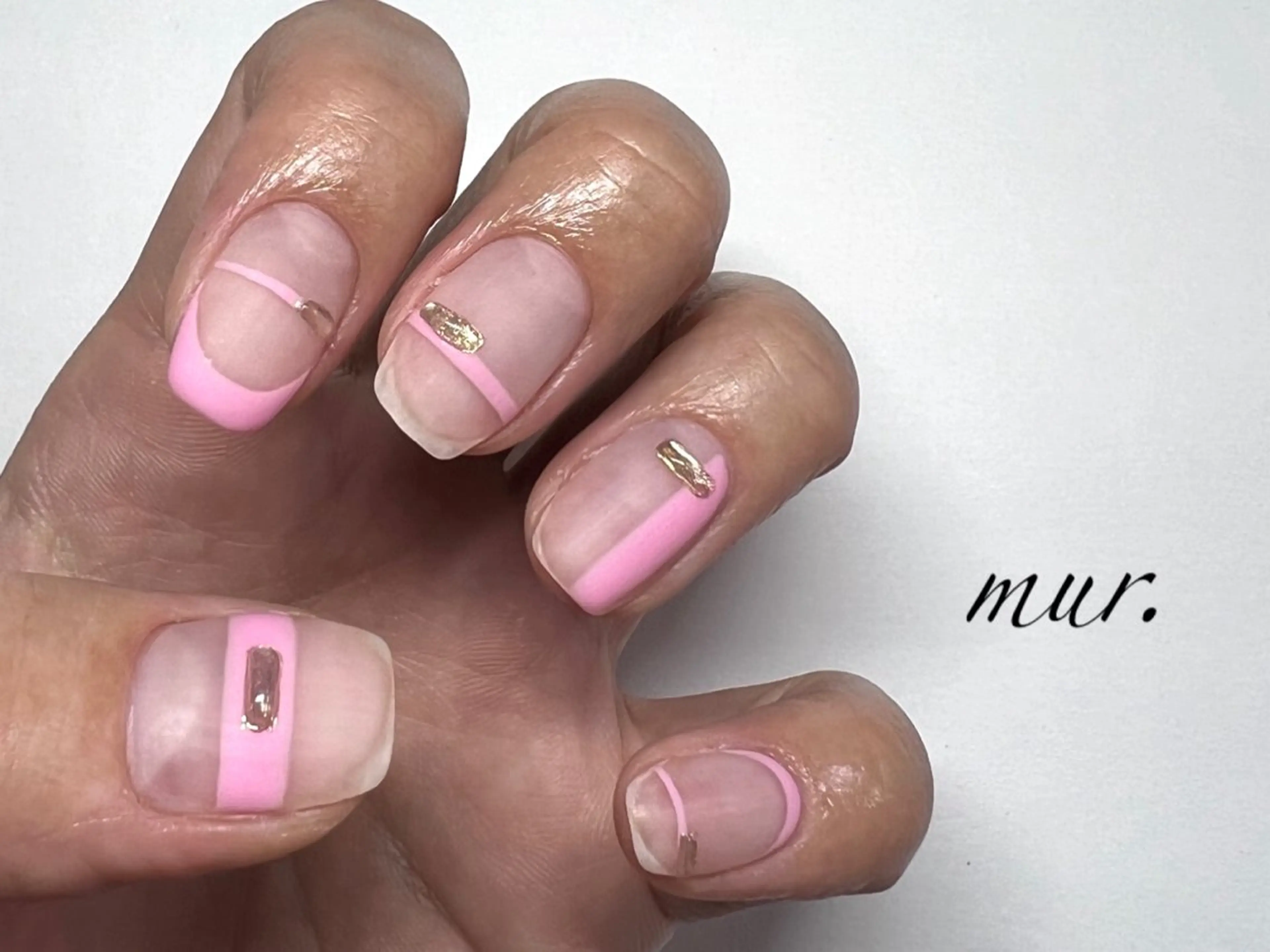 ネイル クリアネイル フレンチネイル ジェルネイル マットネイル ミラーネイル nailsalon mur.のネイルデザイン