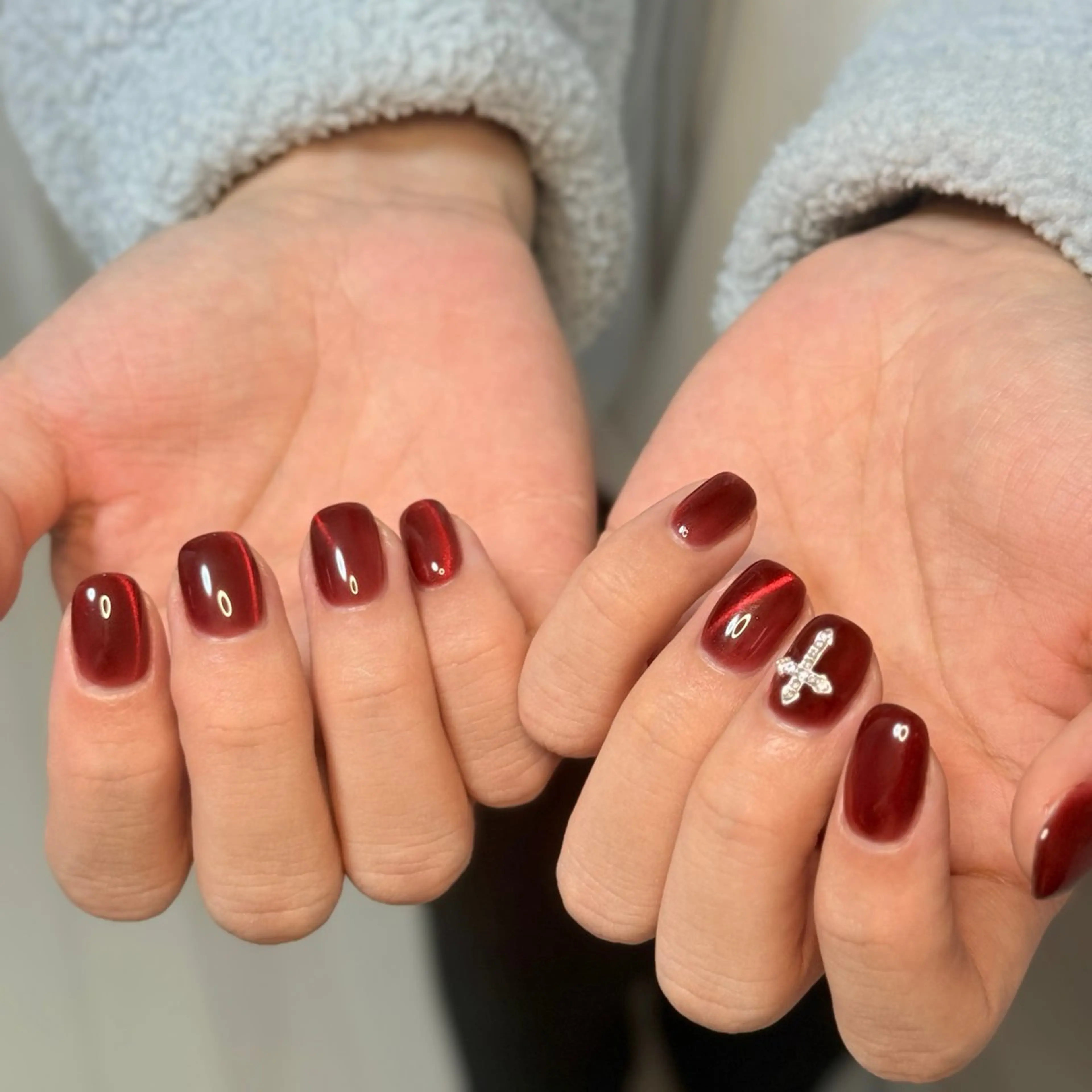 ネイル アートネイル オーロラネイル チークネイル フレンチネイル ガラスフレンチ ハンドネイル 🎀🎀YooLi Nail Salonのネイルデザイン