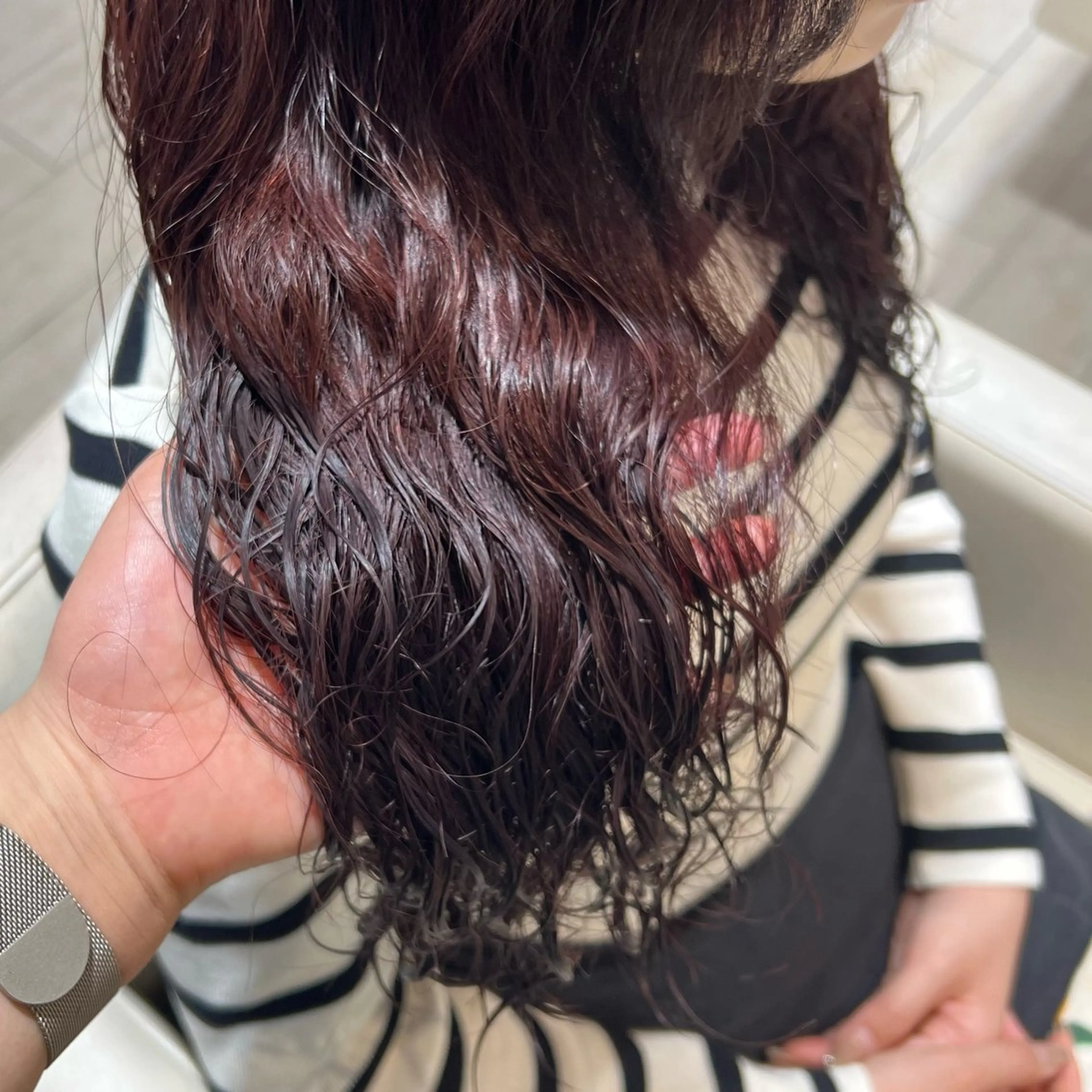 ロング カラー ボルドーカラー ヘアカラー ୨୧color୨୧ ちひろのヘアスタイル