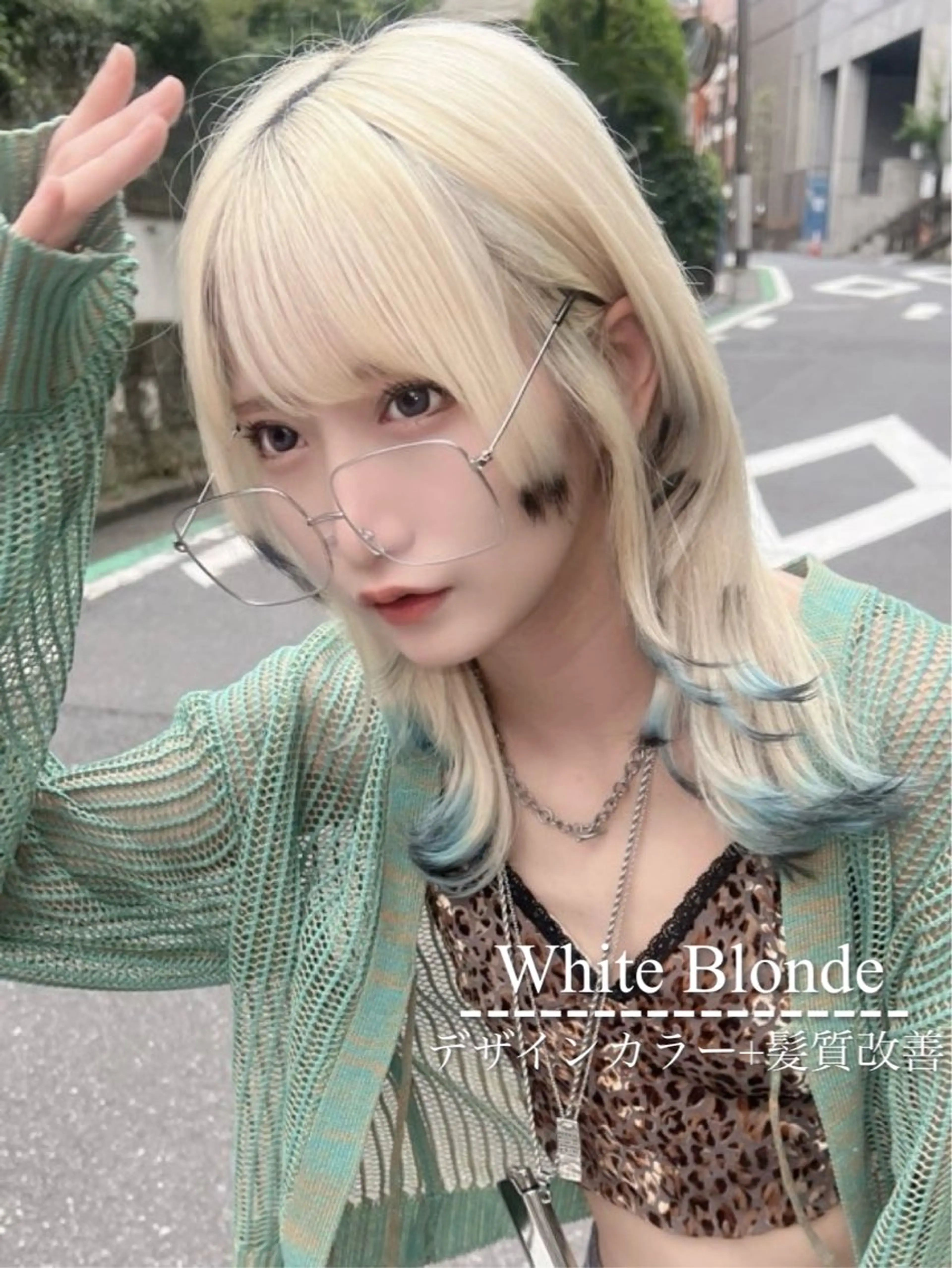 セミロング カラー カット ヘアカラー トリートメント ヘアセット ハイトーン×髪質改善 💍tiam💍のヘアスタイル