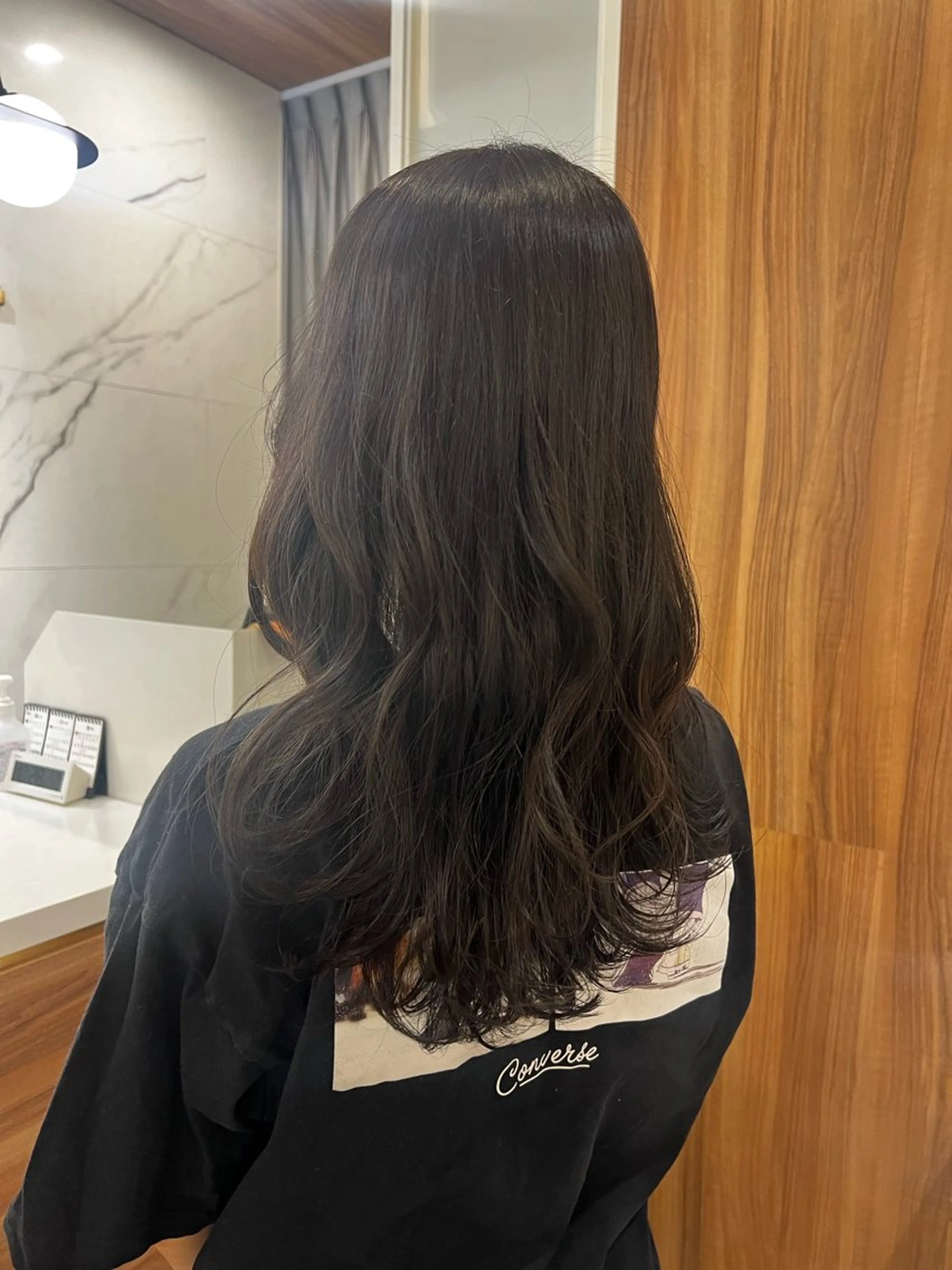 セミロング カラー 透明感カラー ストレートパーマ🦢 ユメのヘアスタイル