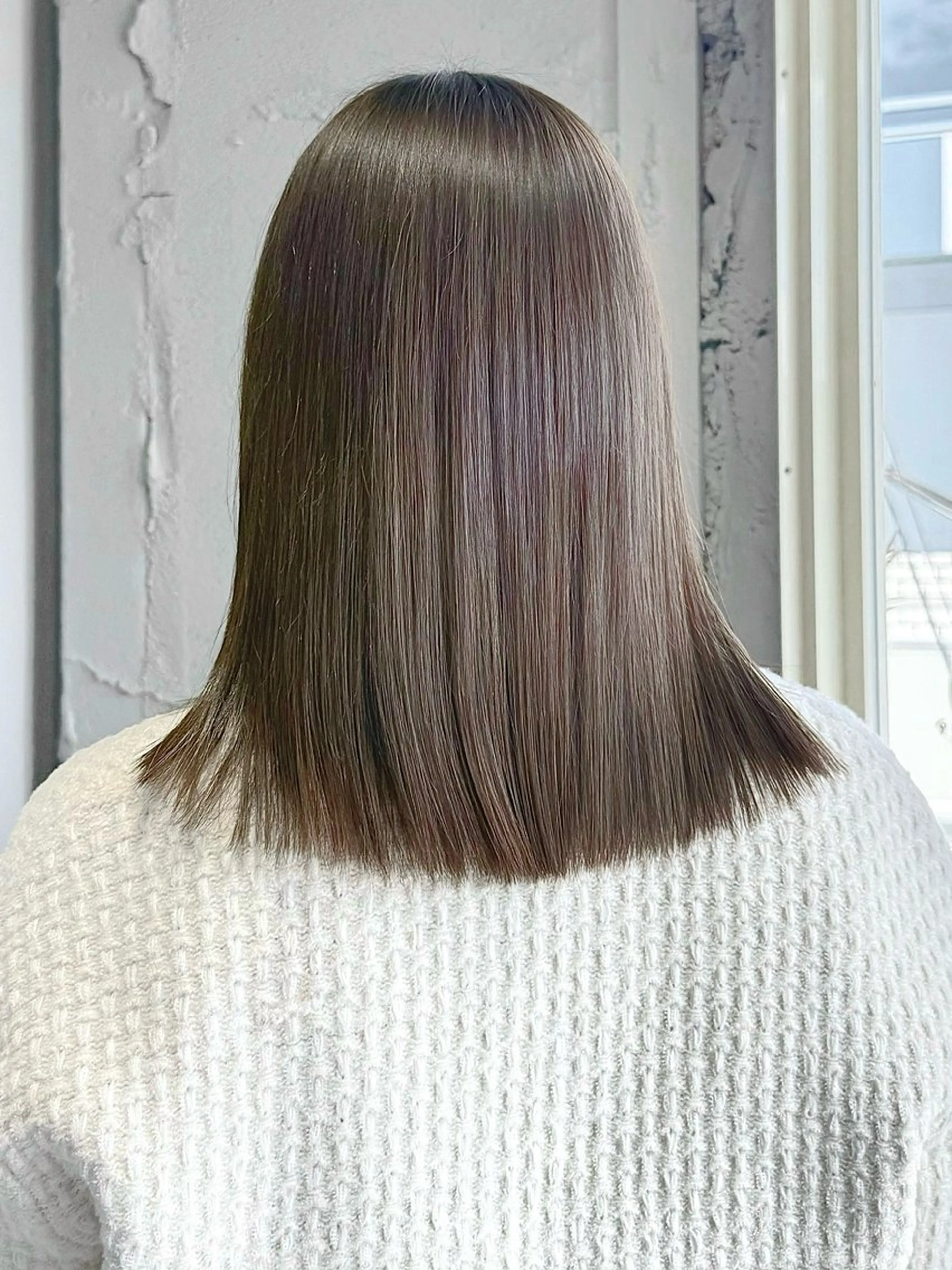 ミディアム カラー ベージュカラー ブリーチ ダブルカラー ブリーチなしカラー オリーブベージュ ヘアカラー RIN 中明度韓国ヘアのヘアスタイル