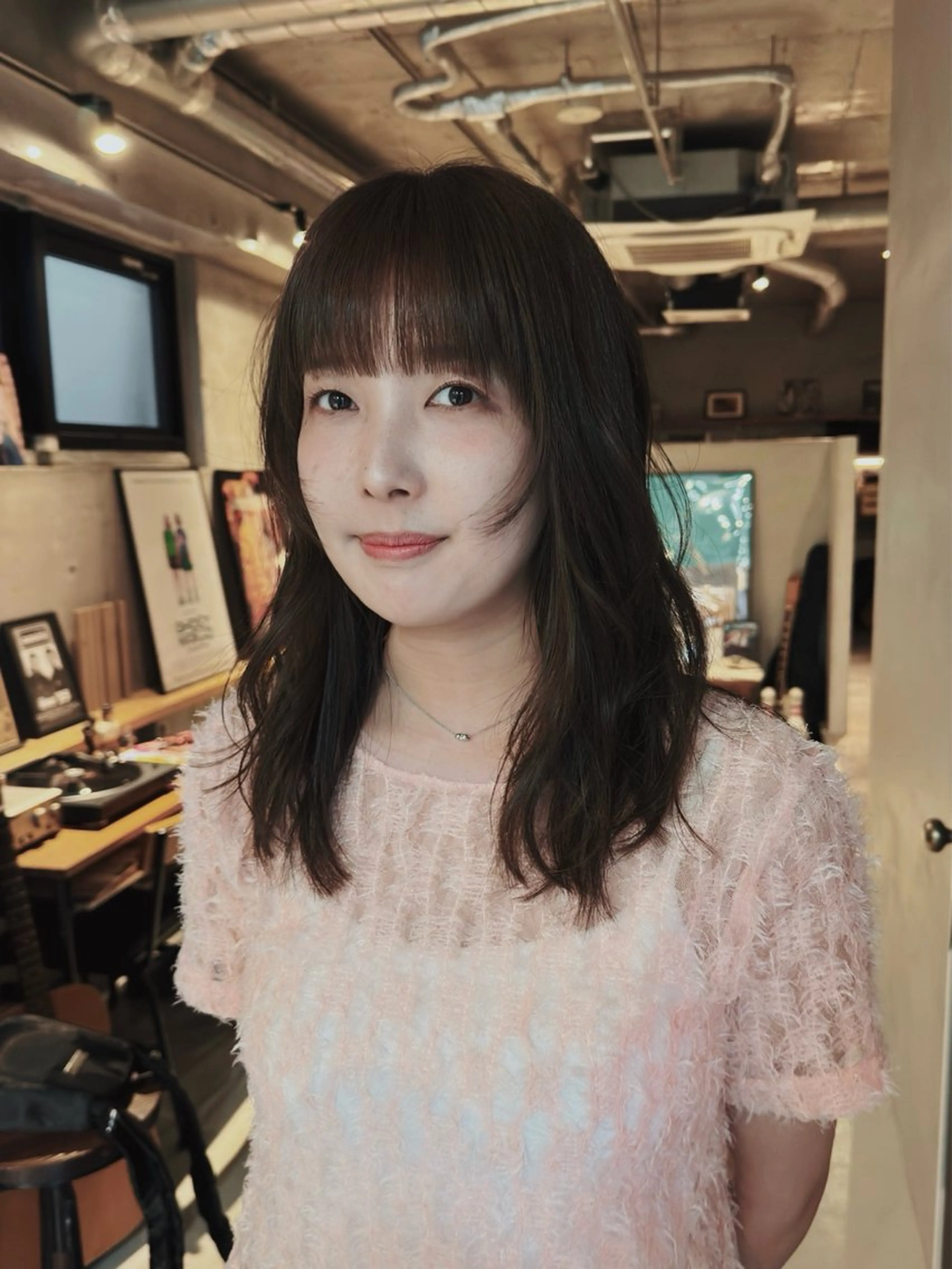 セミロング カラー カット ヘアカラー トリートメント 前野 日奈/ ナチュカラー/パーマのヘアスタイル