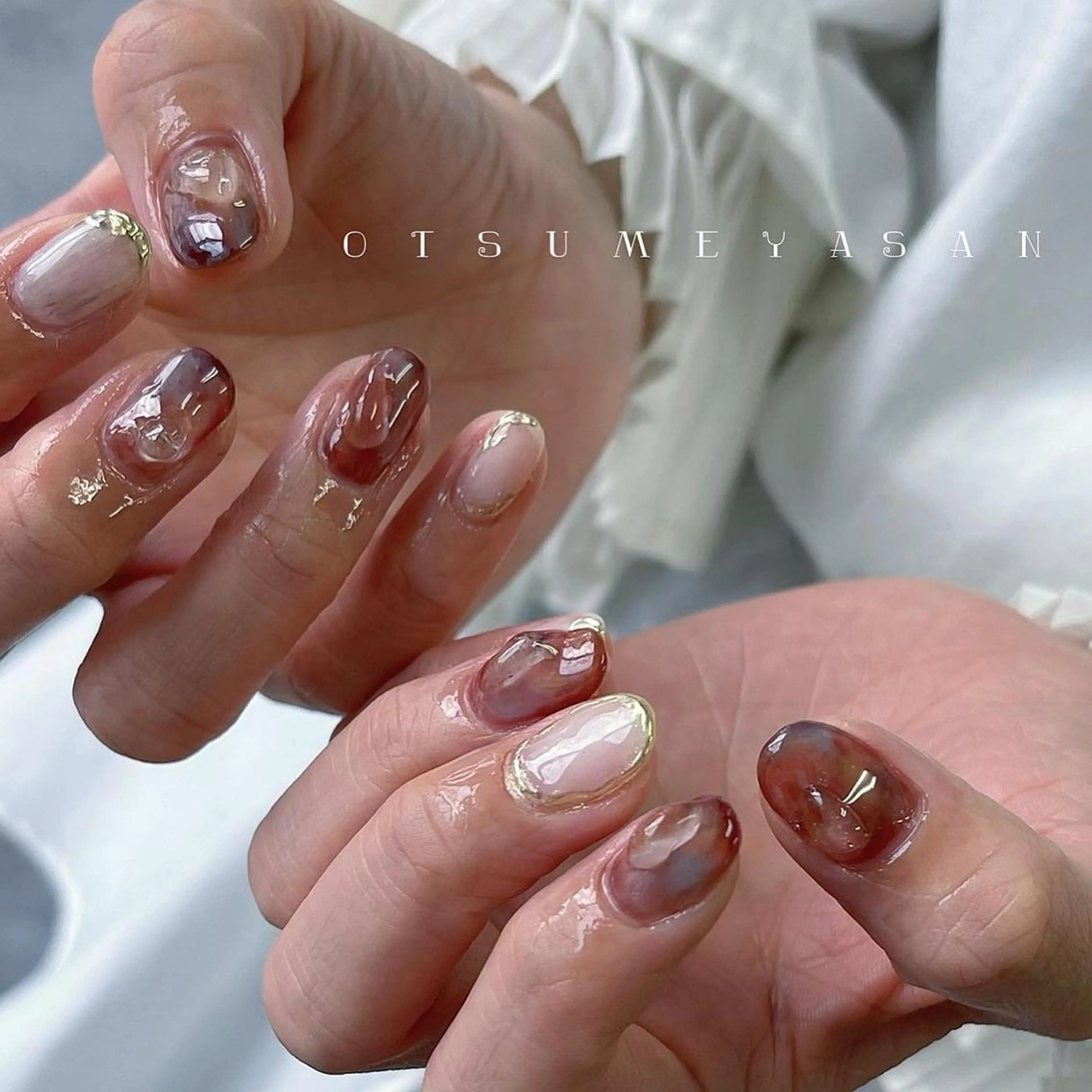 ネイル 韓国ネイル ニュアンスネイル 夏ネイル otsumeyasan所属・わたなべ ちかのネイルデザイン