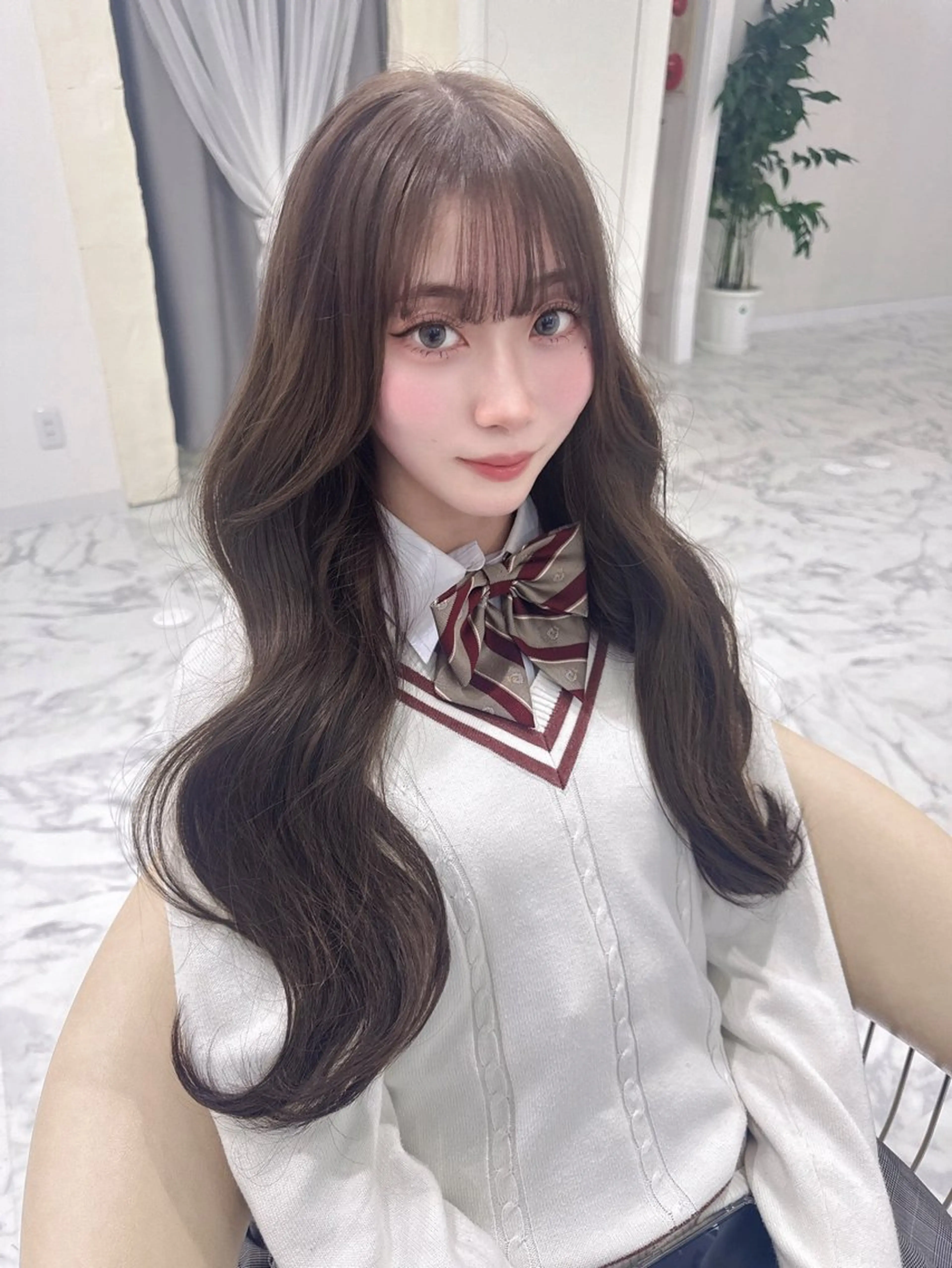 ロング 韓国風ヘア 韓国ヘアーサロン MARIA🐈‍⬛のヘアスタイル