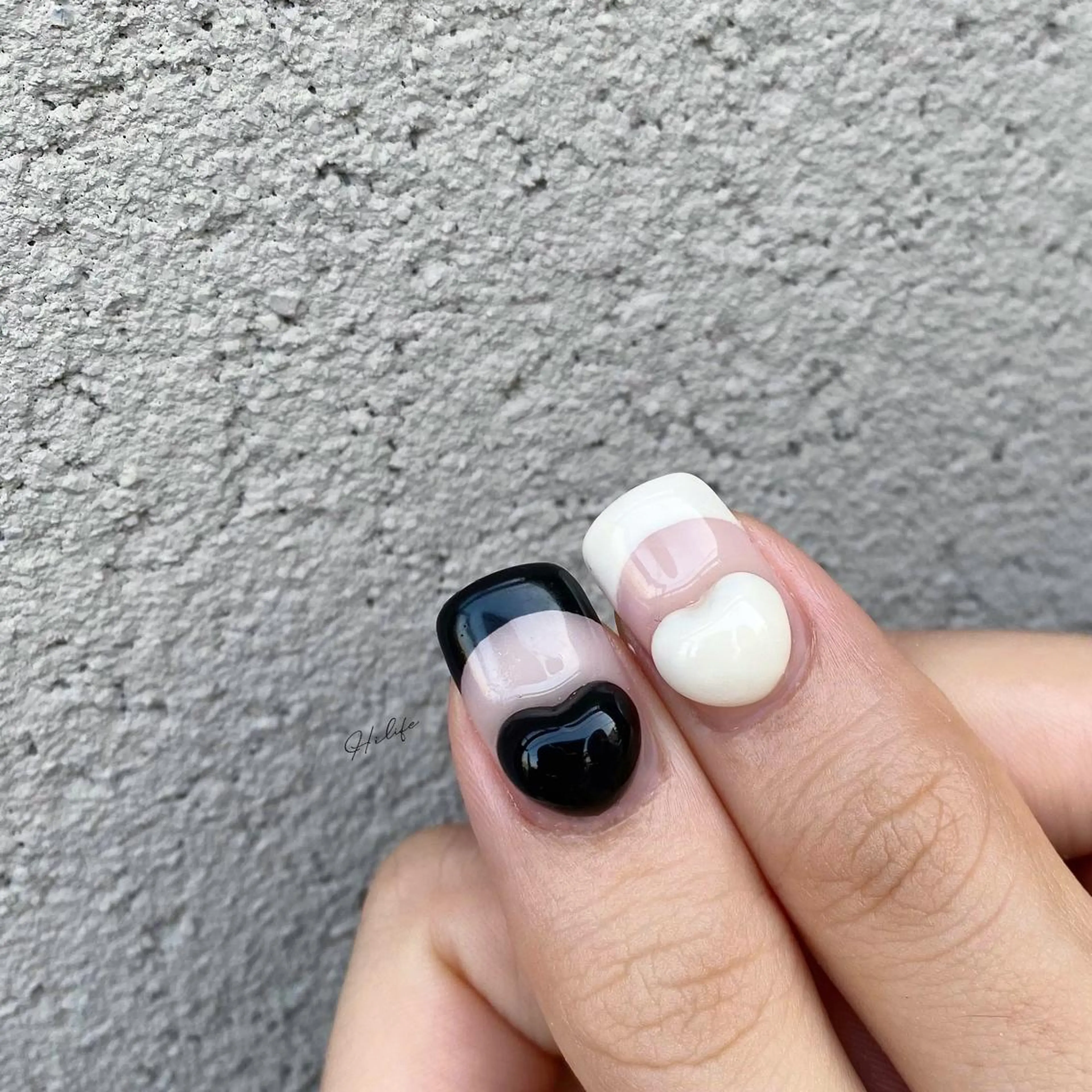 ネイル ハート ぷっくりネイル ネイルチップ ハンドネイル Nail Adore.のネイルデザイン