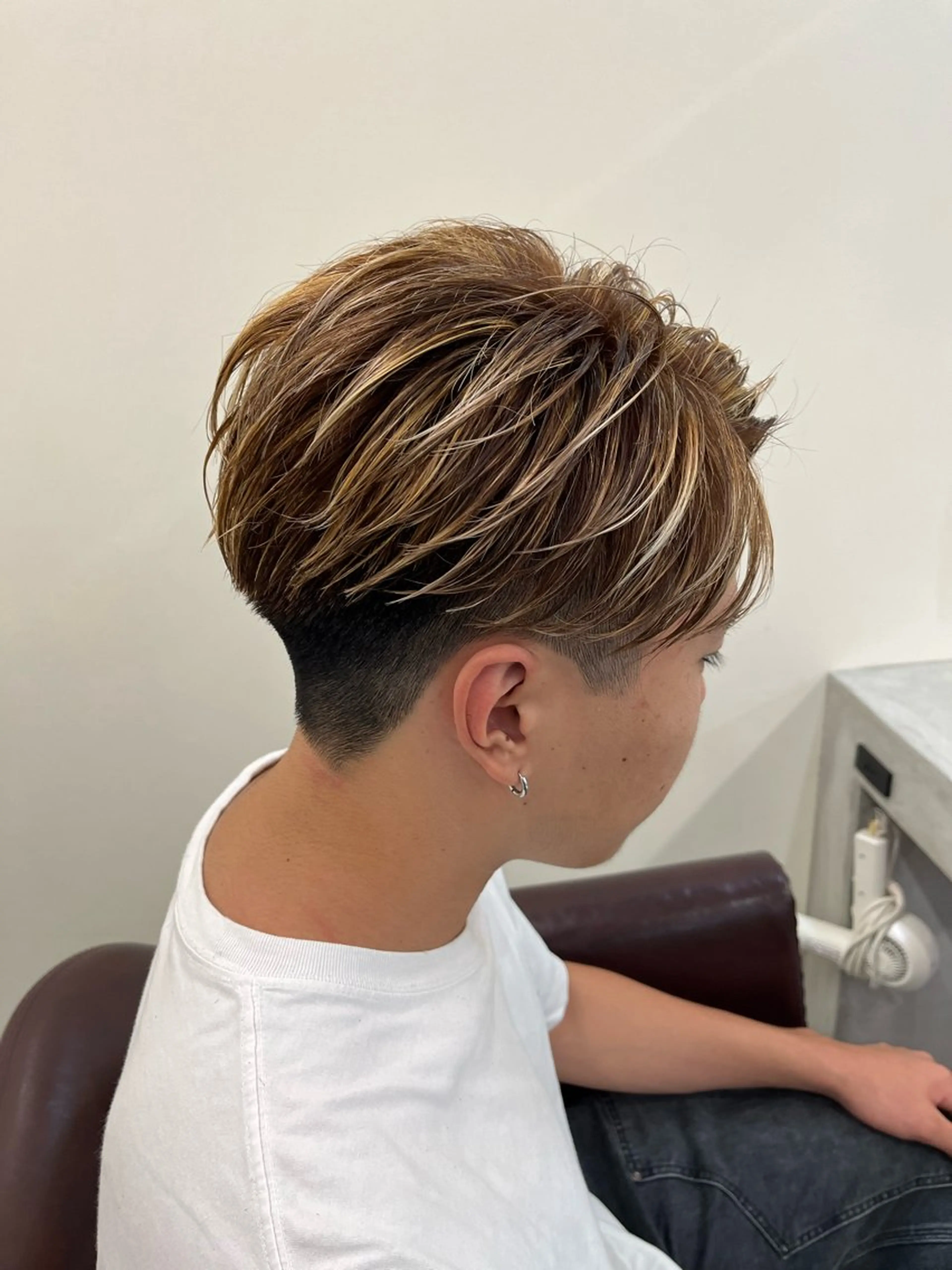 ショート カラー パーマ メンズ キッズ メンズハイライト ハイライトカラー ハイライト KING of hair byNOISM所属・京都メンズ特化✨ No. 1/ユウキのヘアスタイル