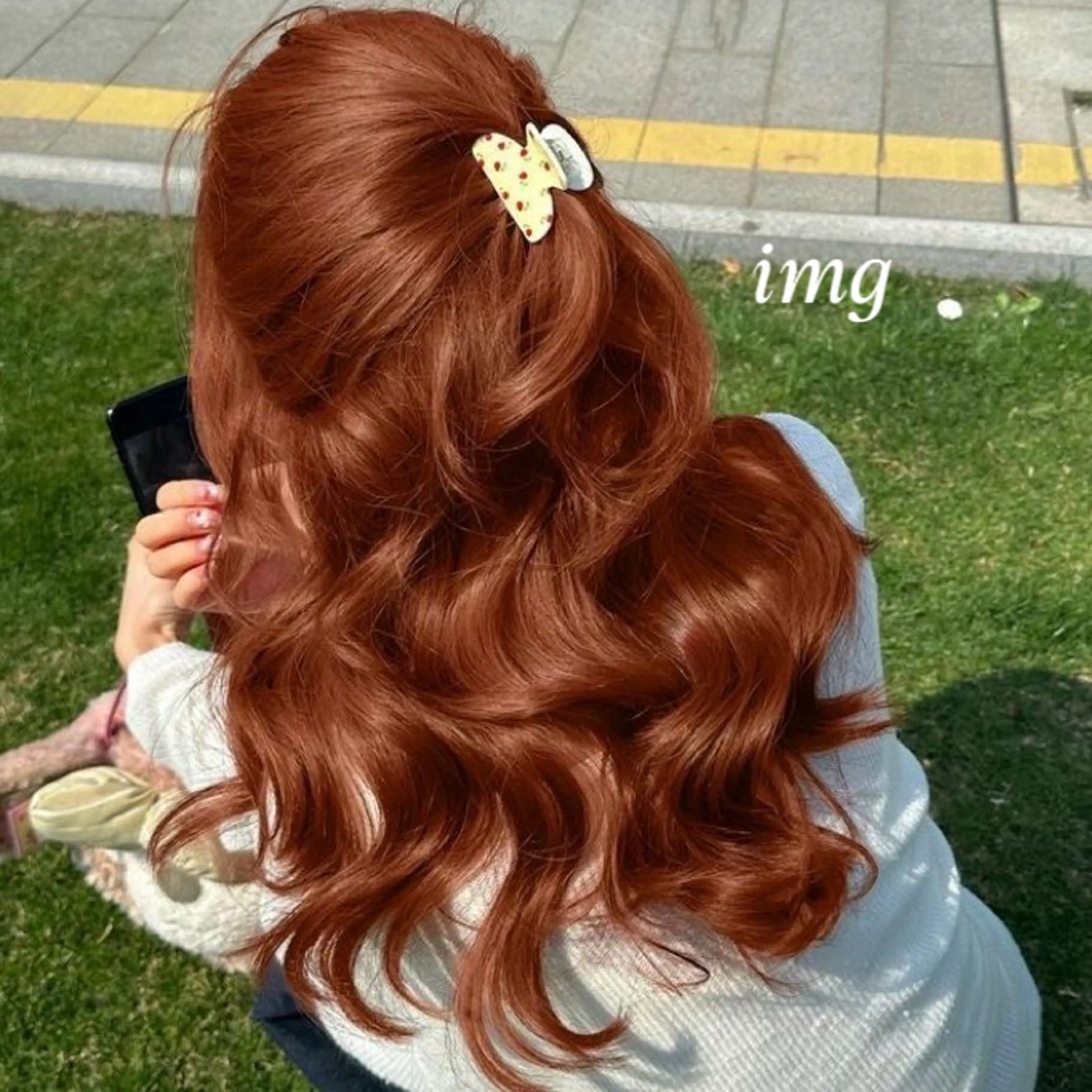 ロング カラー ブリーチ ブラウンカラー ブリーチなしカラー オレンジ テラコッタ カット ヘアカラー トリートメント suzuna/暖色/ ヘッドスパ/ヘアケアのヘアスタイル
