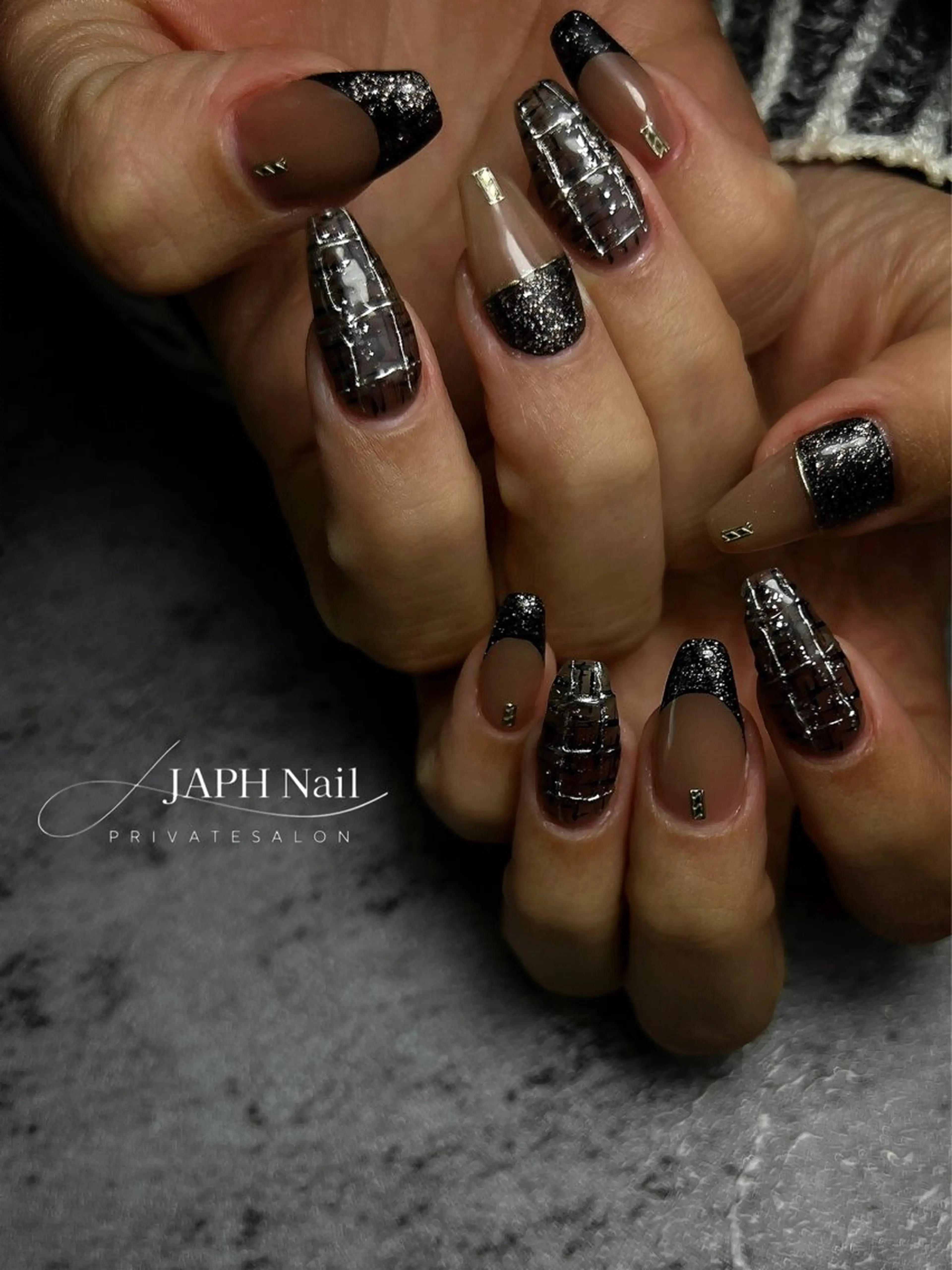 ネイル フレンチネイル キラキラネイル 韓国ネイル ミラーネイル ニュアンスネイル NailSalon /JAPHのネイルデザイン