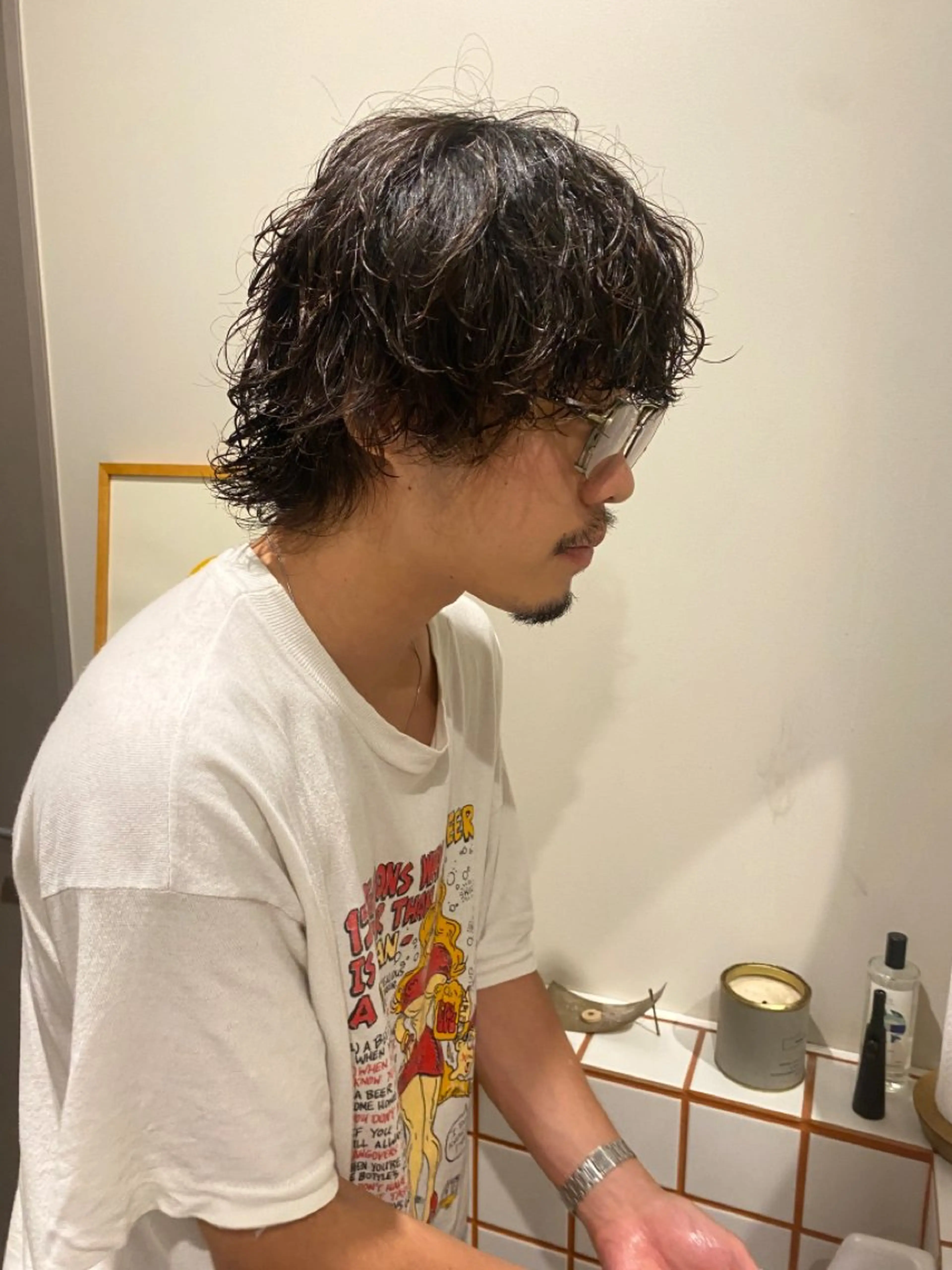 メンズ カット パーマ 室谷 侑奈のヘアスタイル