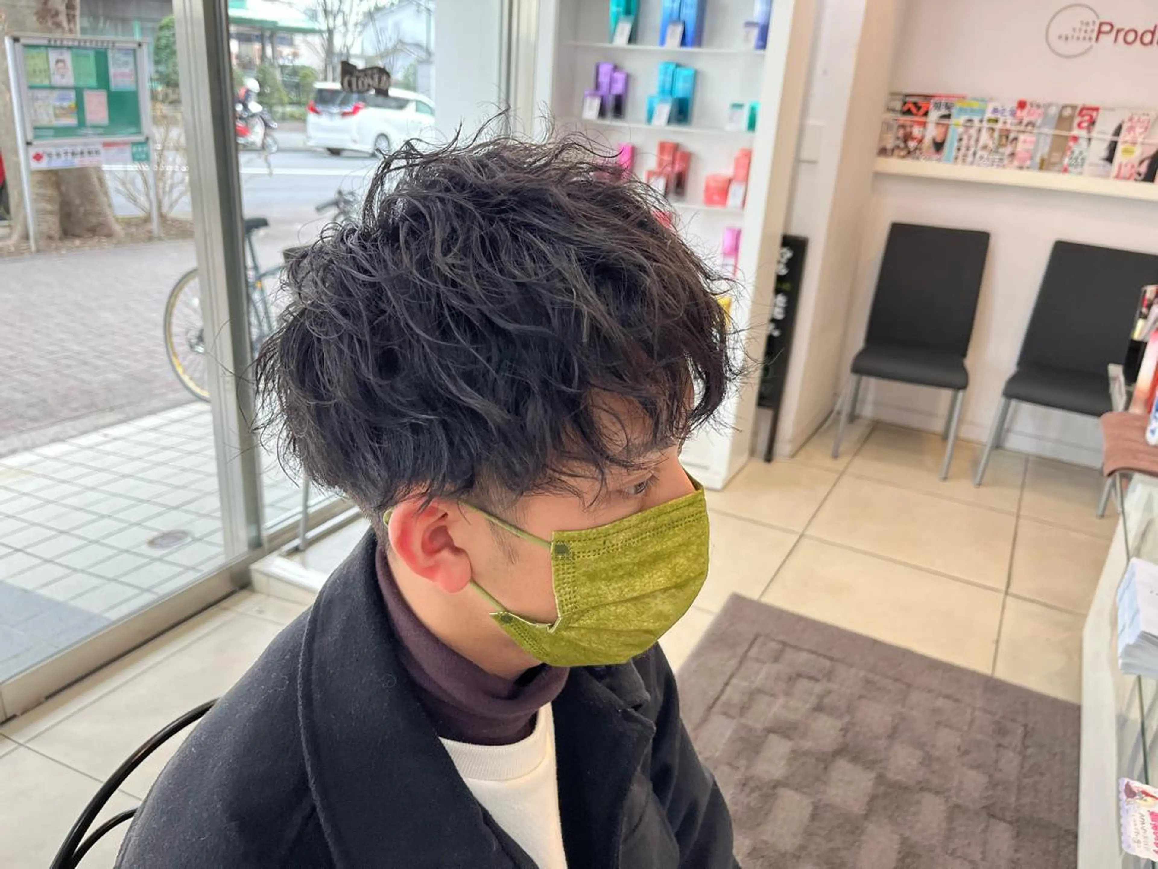 ショート パーマ メンズ マッシュ メンズパーマ 毛流れヘアの達人 店長　須田龍世のヘアスタイル