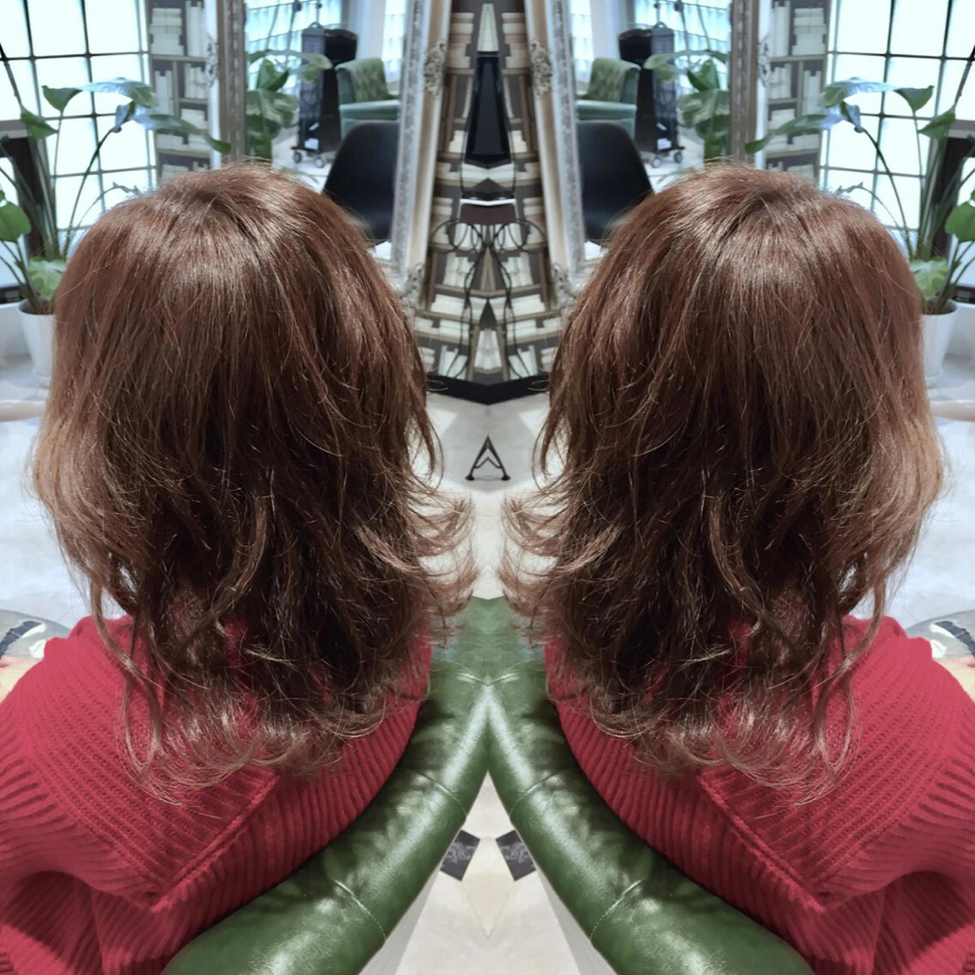 ミディアム カラー パーマ ヘアアレンジ tocca所属・毎月通える価格♪ 杉本真基のヘアスタイル