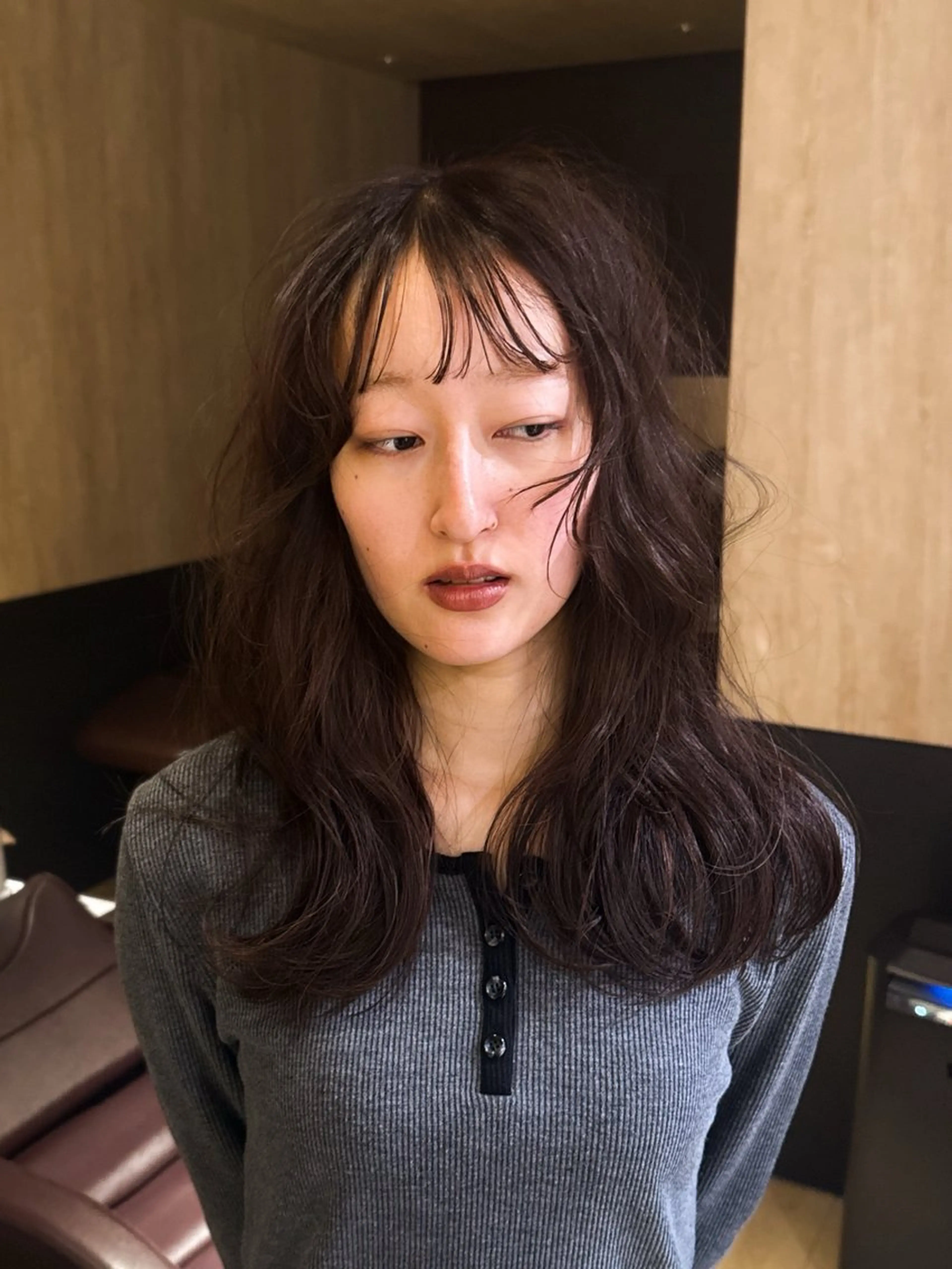 セミロング カットカラーモデル さん❁₊大募集中🌞のヘアスタイル