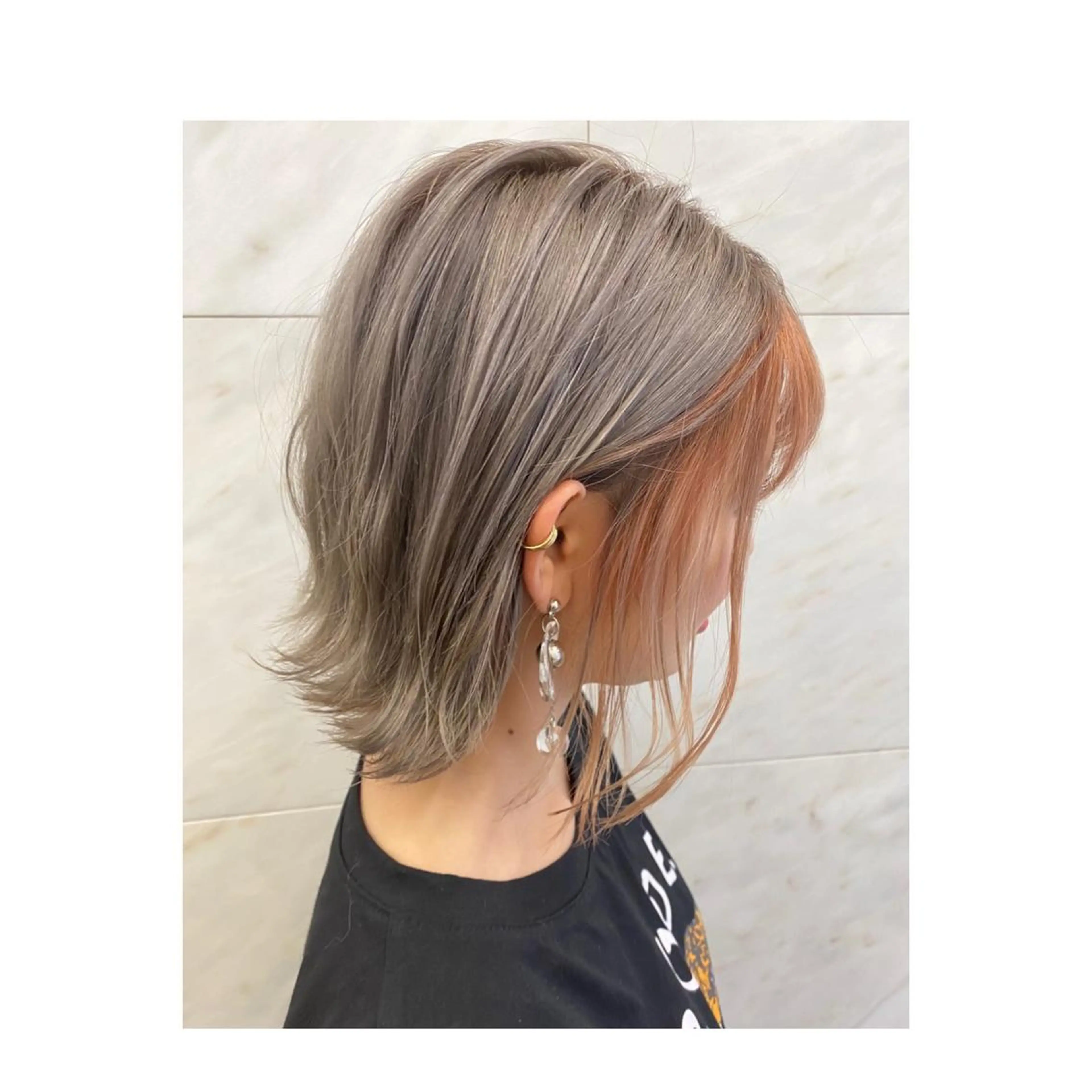 セミロング カラー ボブ ヨシンモリ N゜jillva ナンバージルバのヘアスタイル
