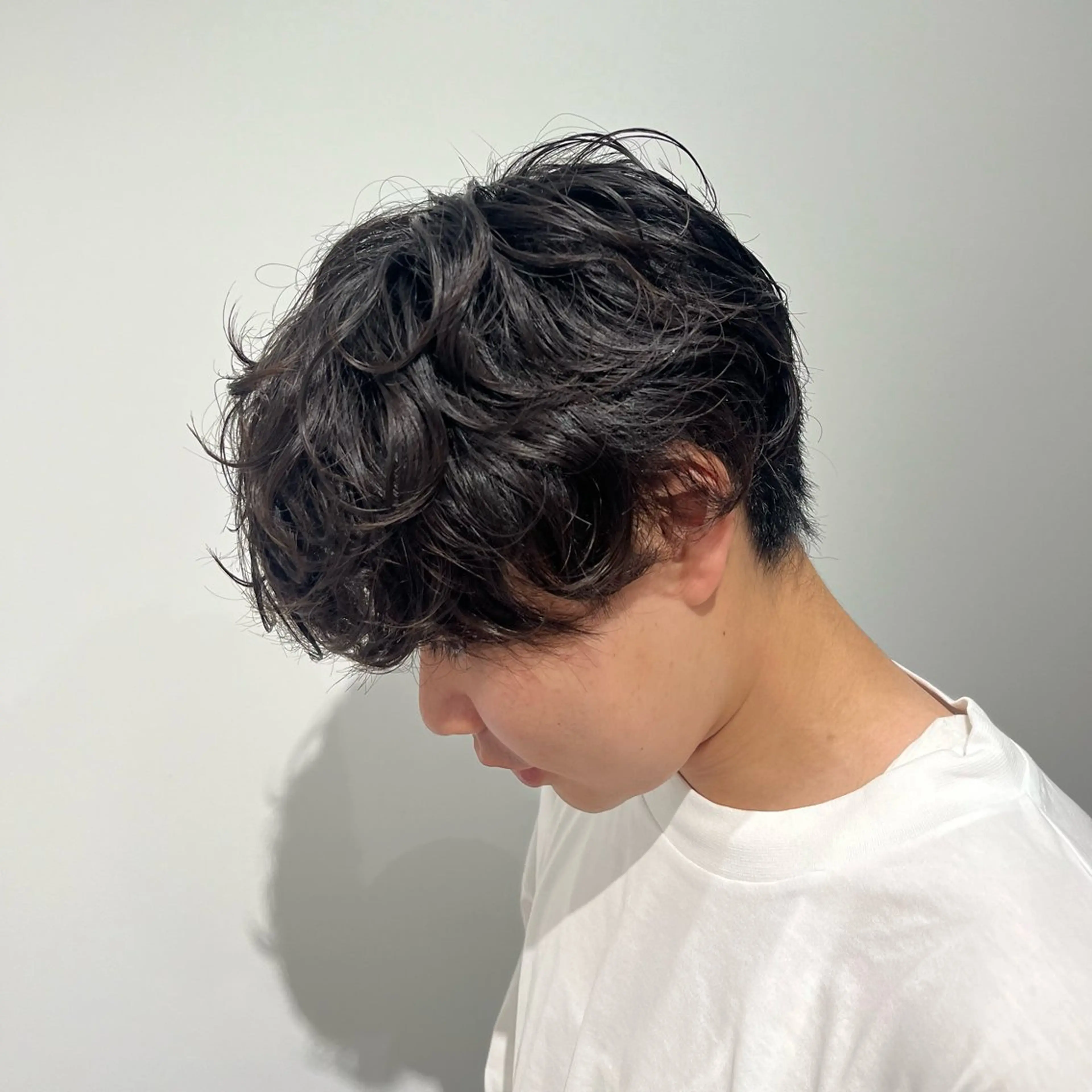 メンズ メンズパーマ ボブ/ハイトーン特化 solua上本町のヘアスタイル