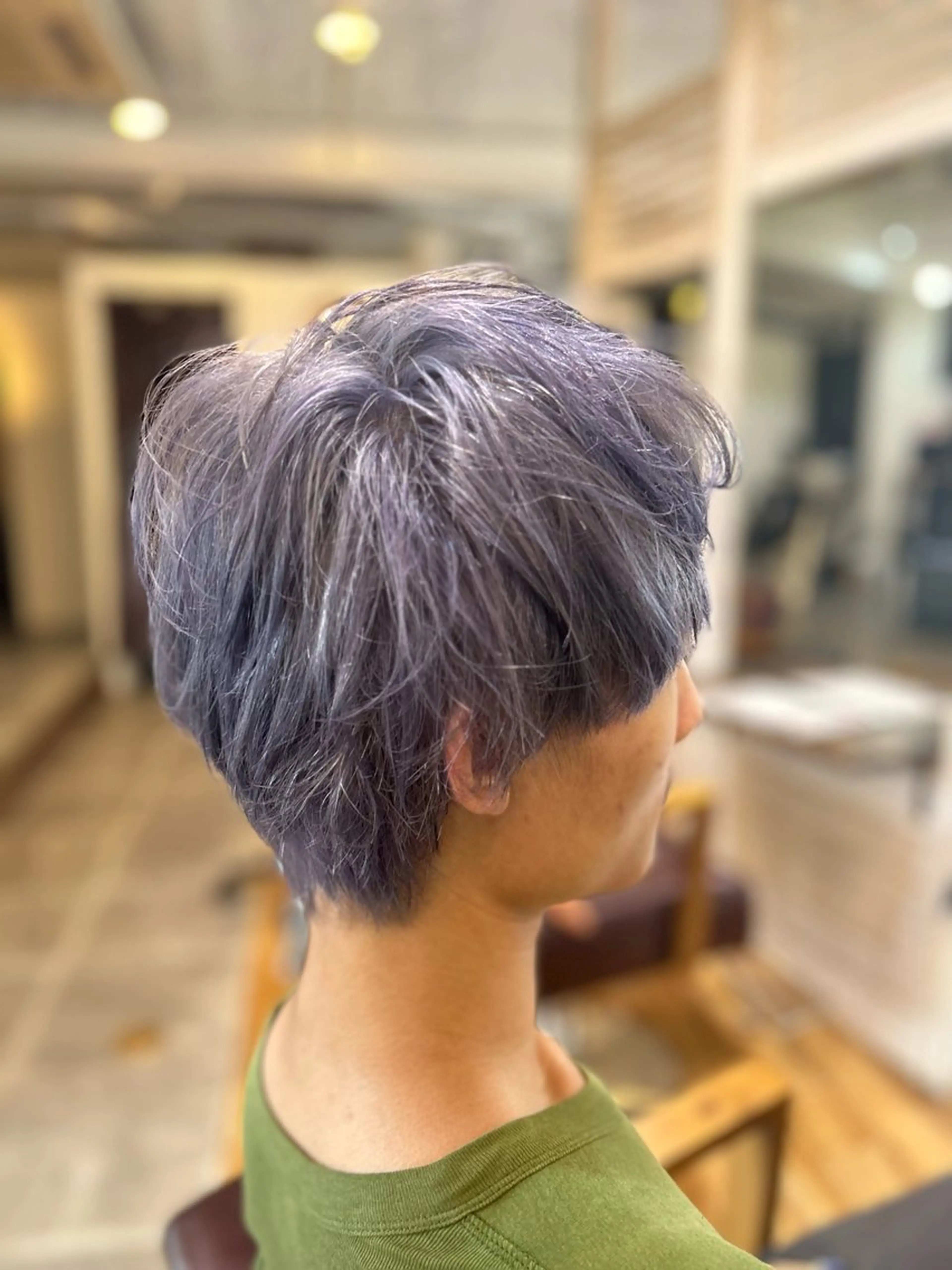 ショート メンズ メンズブリーチ アッシュ カット ヘアカラー トリートメント CECIL hair なんば店所属・メンズパーマ 艶髪☆店長☆有馬のヘアスタイル