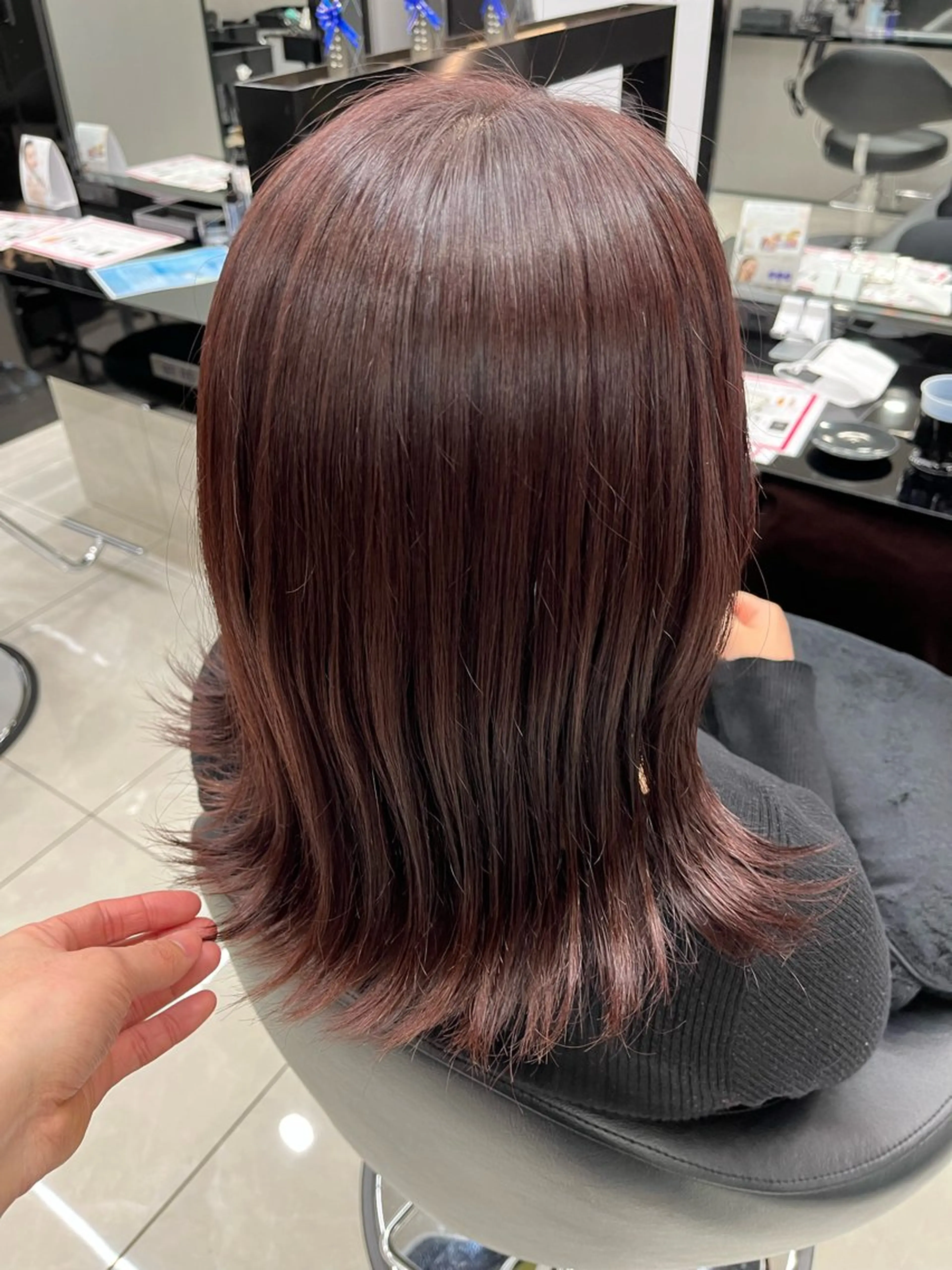ミディアム カラー ioeわかめようじ/ 縮毛矯正/髪質改善のヘアスタイル