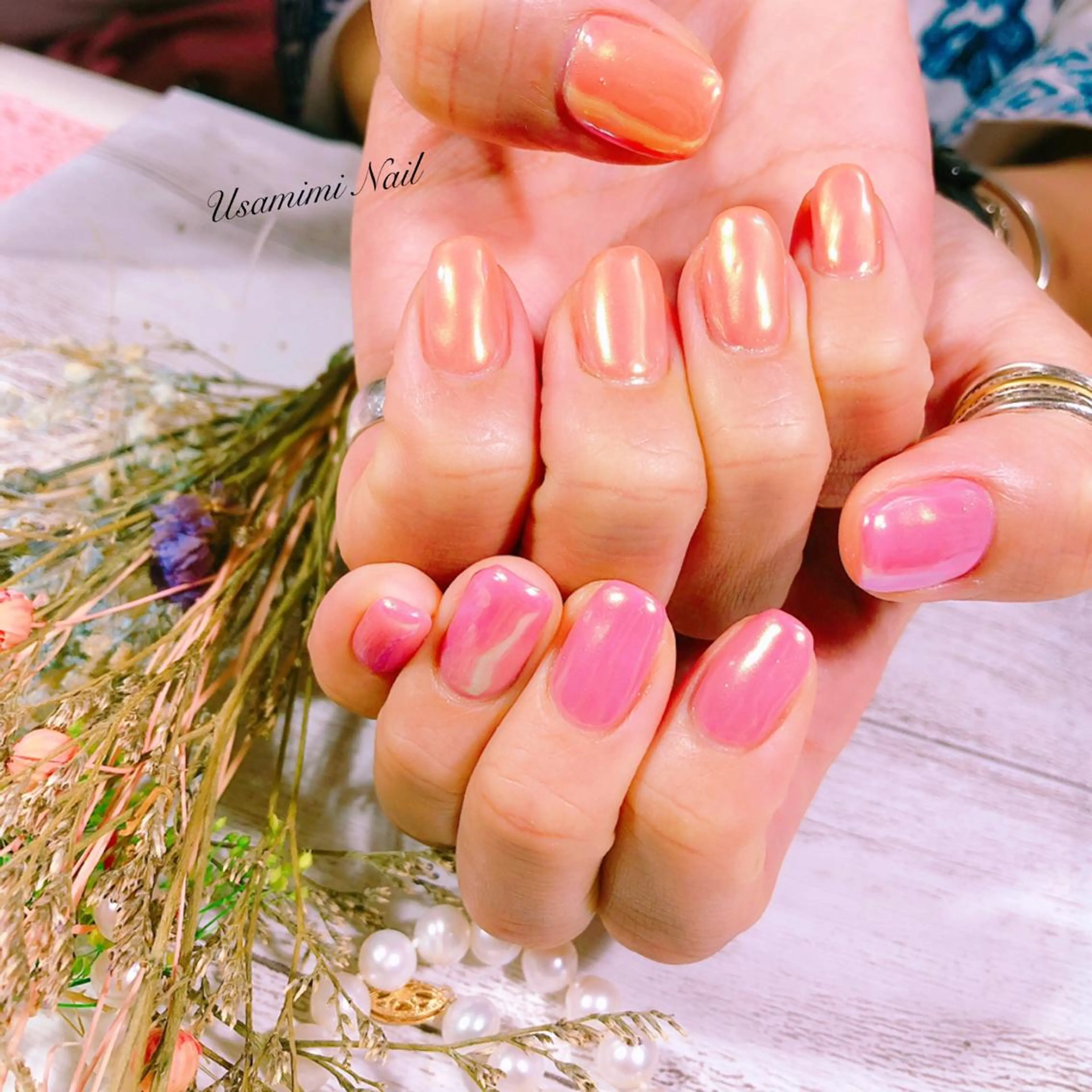 ネイル 💕🐰うさみみ🐰 💕猫と触れ合い✨のネイルデザイン