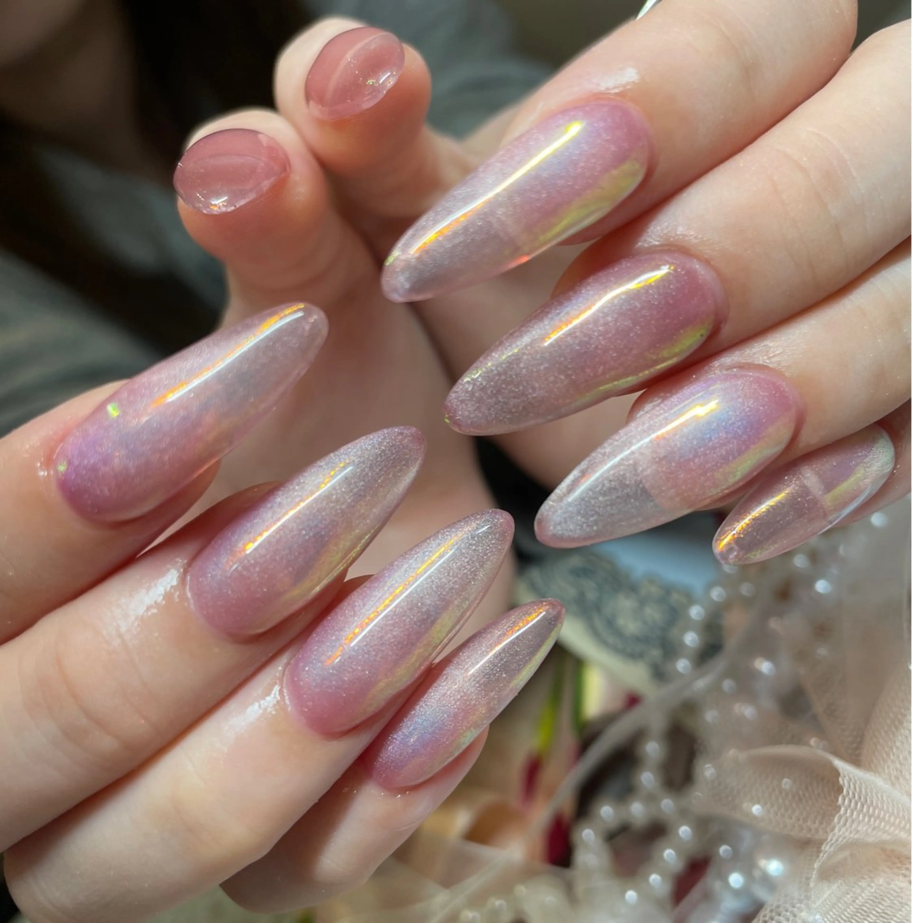 ネイル オーロラネイル マグネットネイル ハンドネイル filonnail 心斎橋店のネイルデザイン