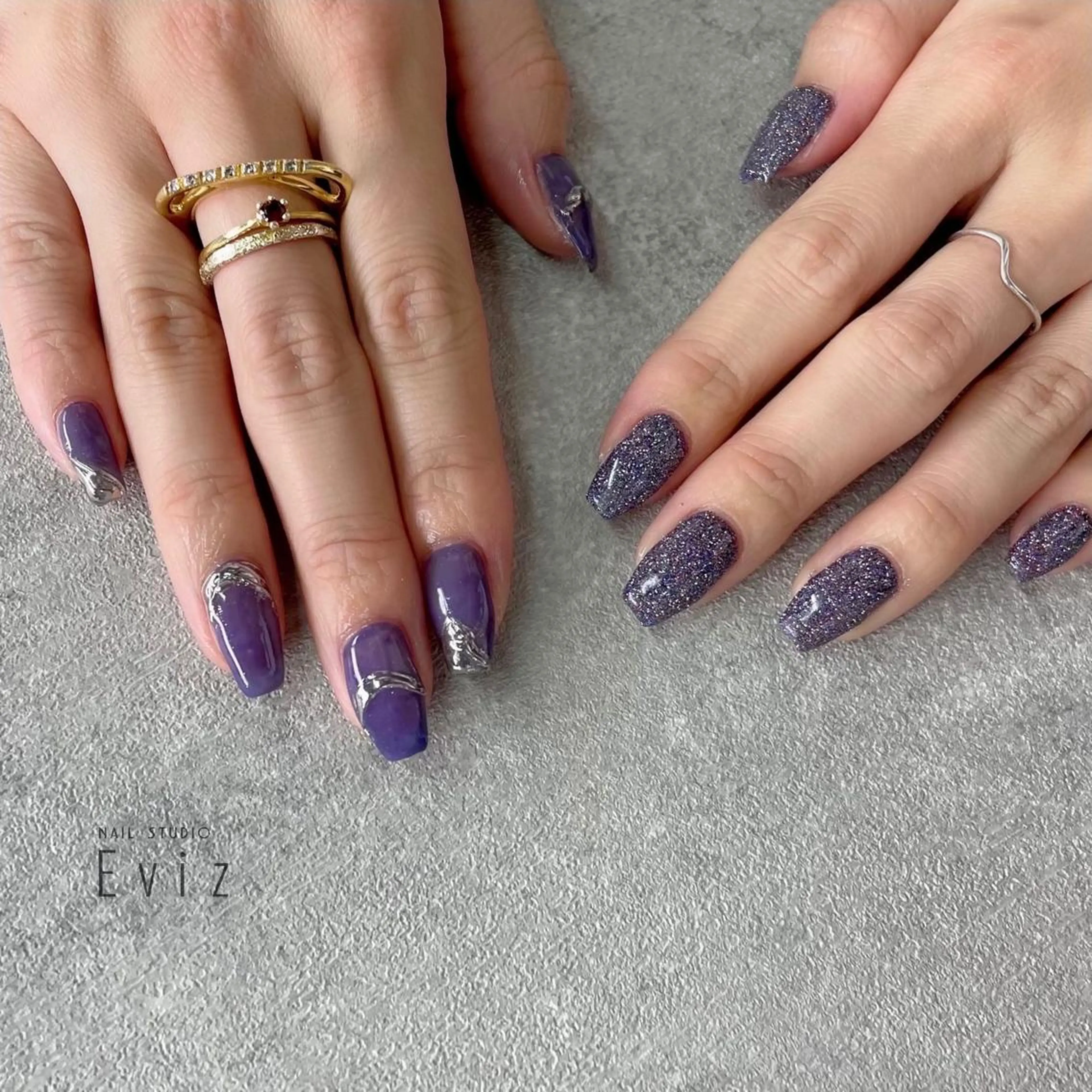 ネイル アートネイル フラッシュネイル ジェルネイル ラメ(グリッター) ミラーネイル nailstudio eviz新宿店のネイルデザイン