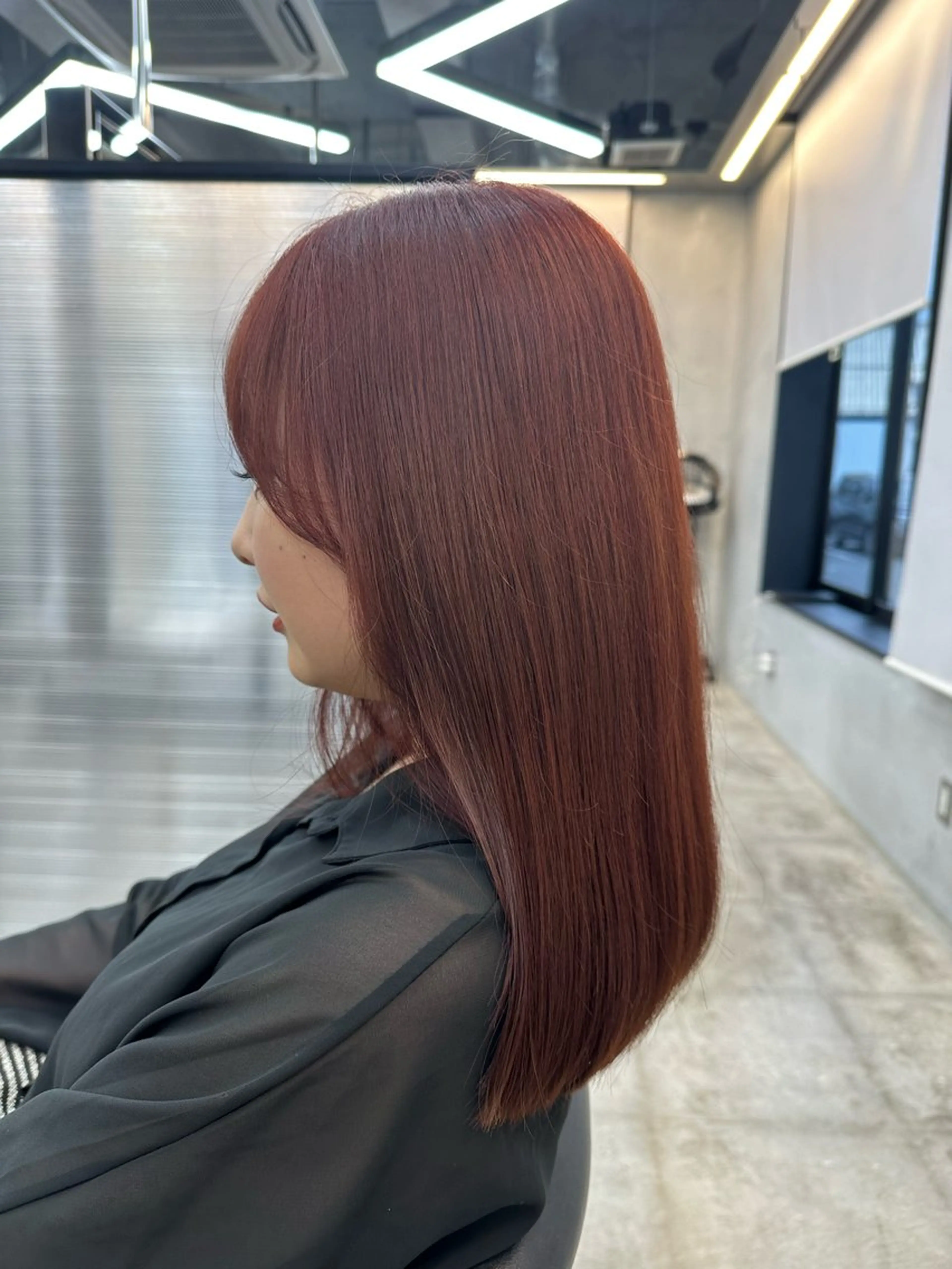 ロング カラー ブリーチ ボルドーカラー ブリーチなしカラー ピンクカラー ブリーチ/暖色カラー 🍎豊田修太郎のヘアスタイル