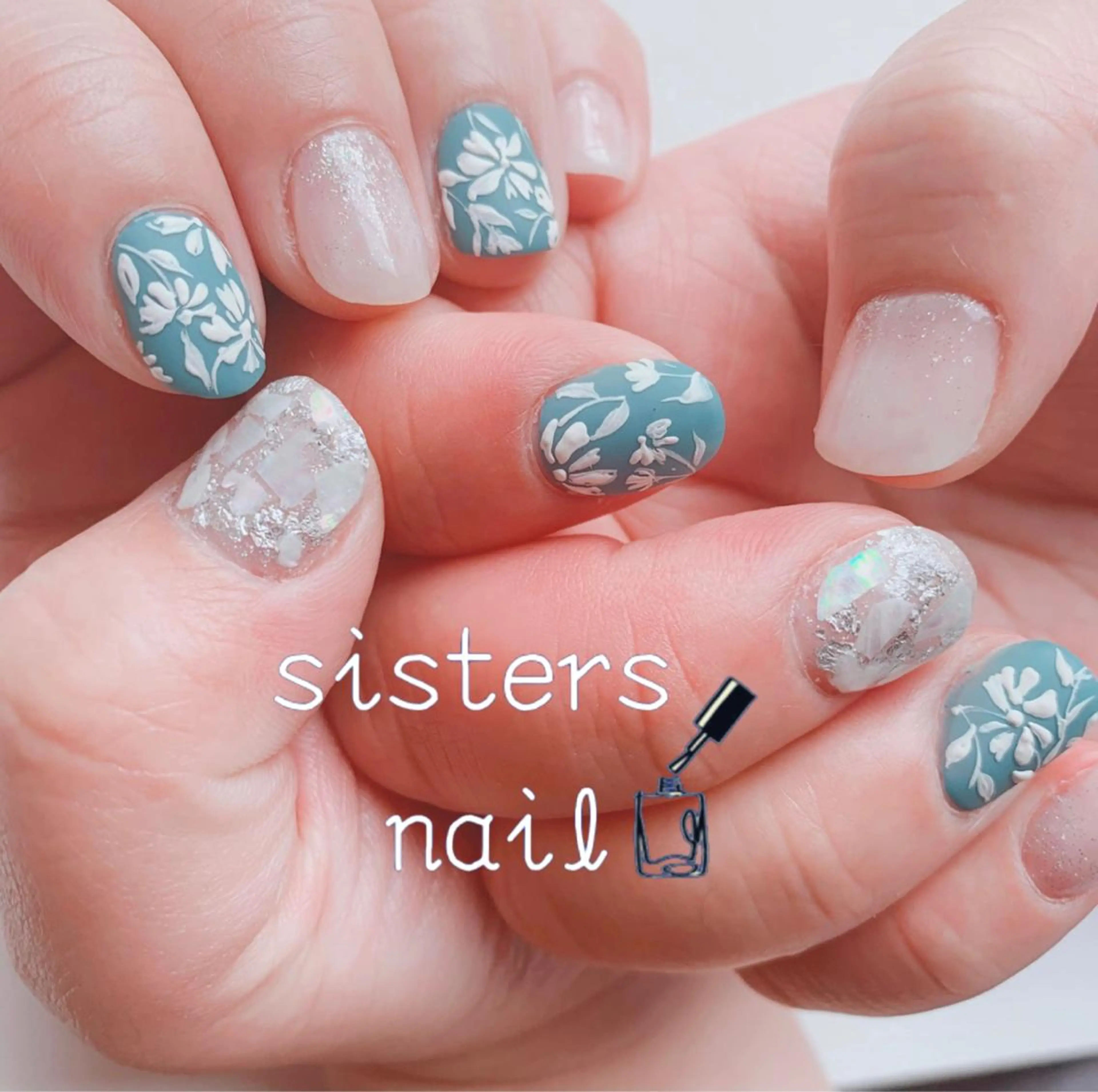 ネイル アートネイル フラワーネイル ニュアンスネイル 春ネイル sisters nail.fのネイルデザイン