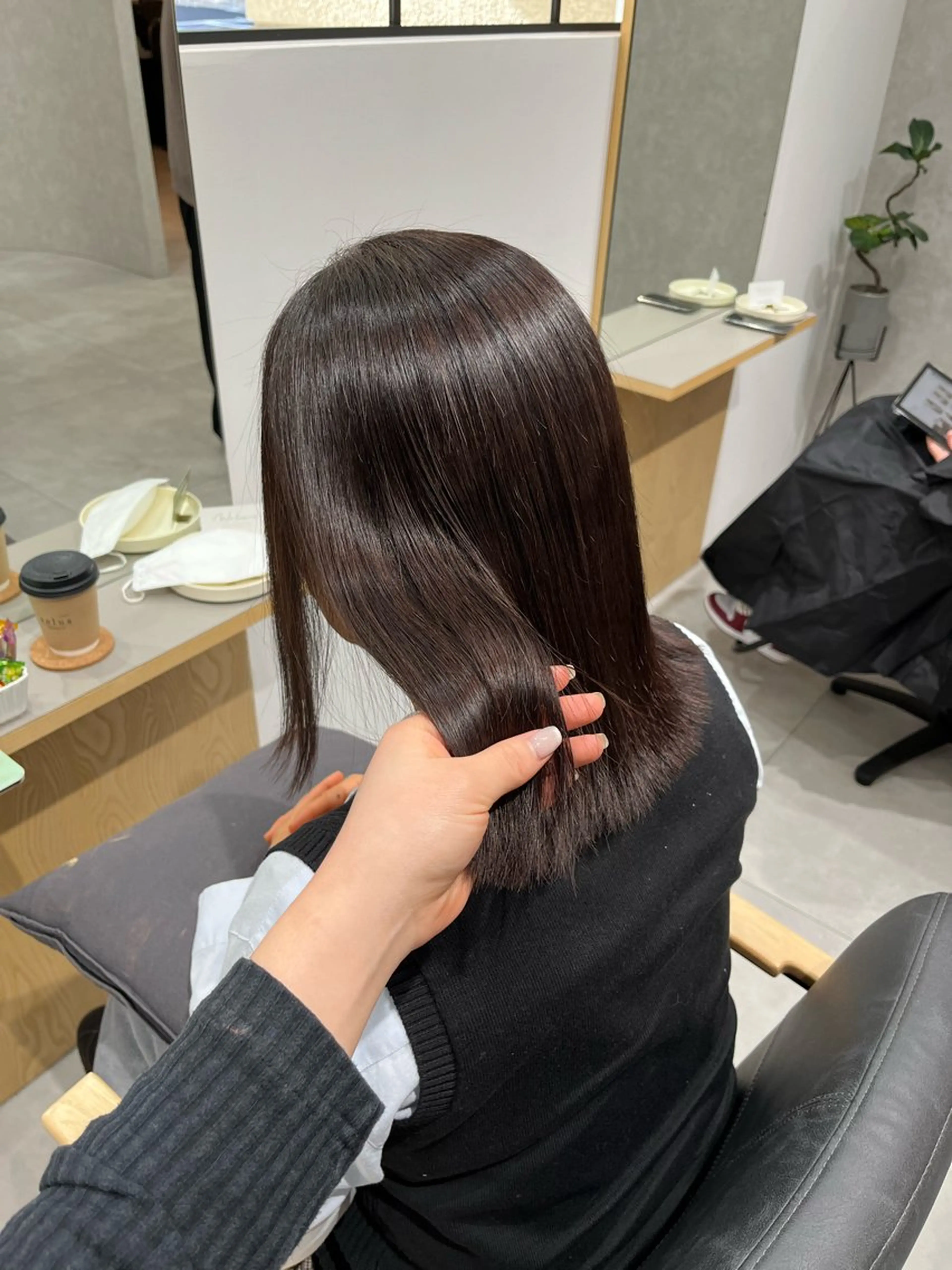 ミディアム ヘアカラー トリートメント ボブ/ハイトーン特化 solua上本町のヘアスタイル