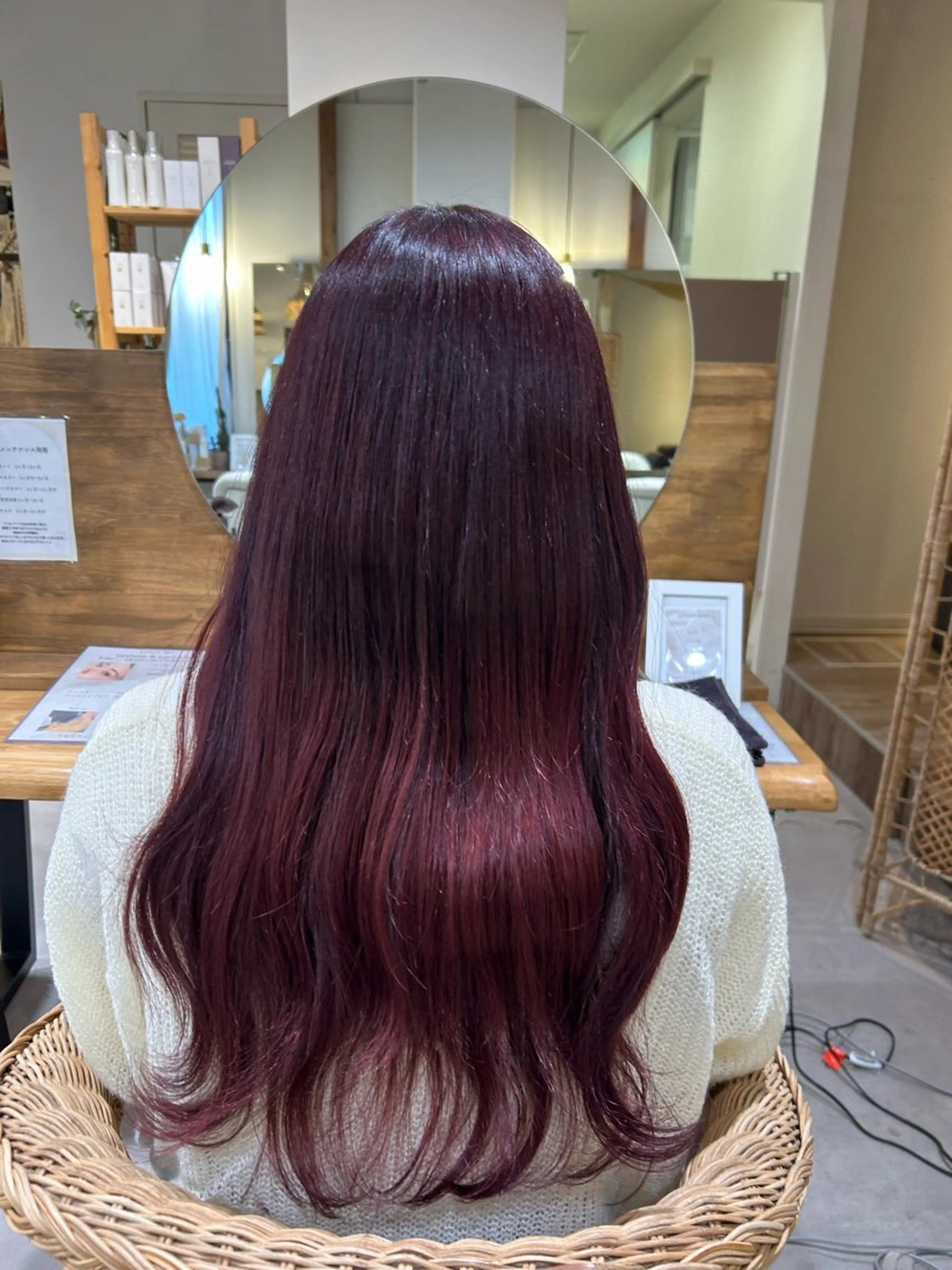 ロング カラー shu ブラウンピンクカラーのヘアスタイル