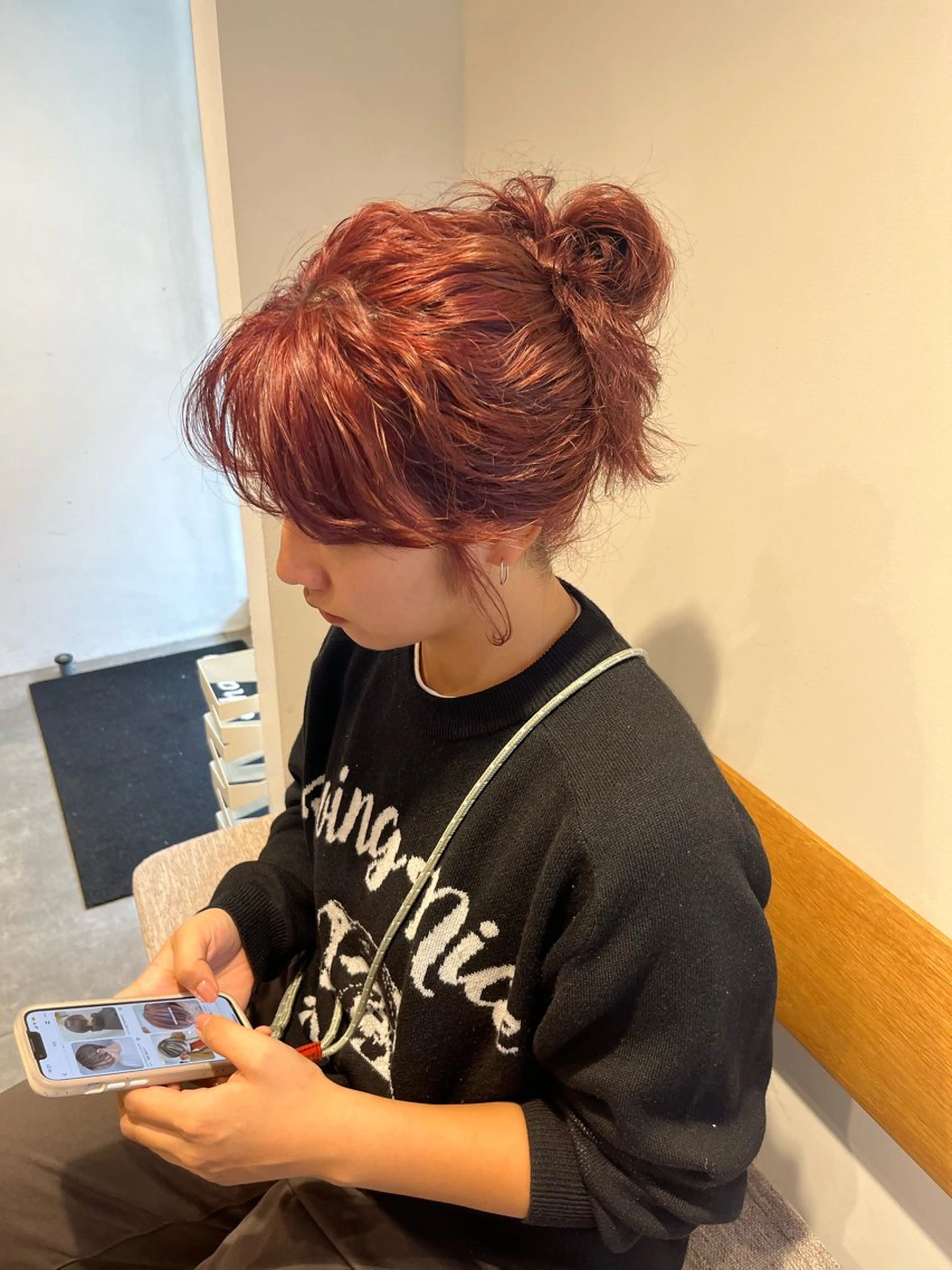 ロング カラー パーマ ボブ/ハイトーン特化 solua上本町のヘアスタイル