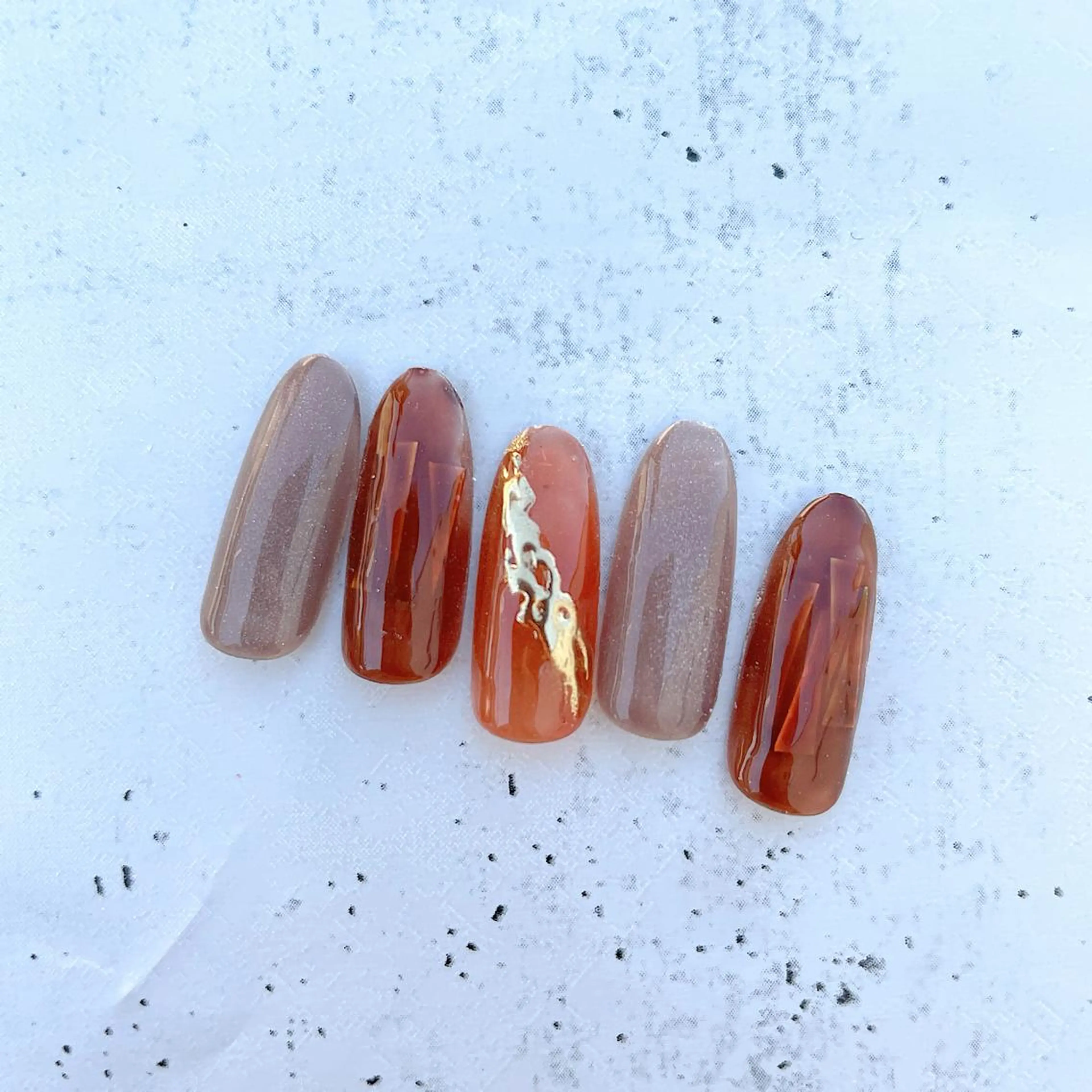 ネイル ブラウン マグネットネイル Stella nailsのマツエク・マツパデザイン